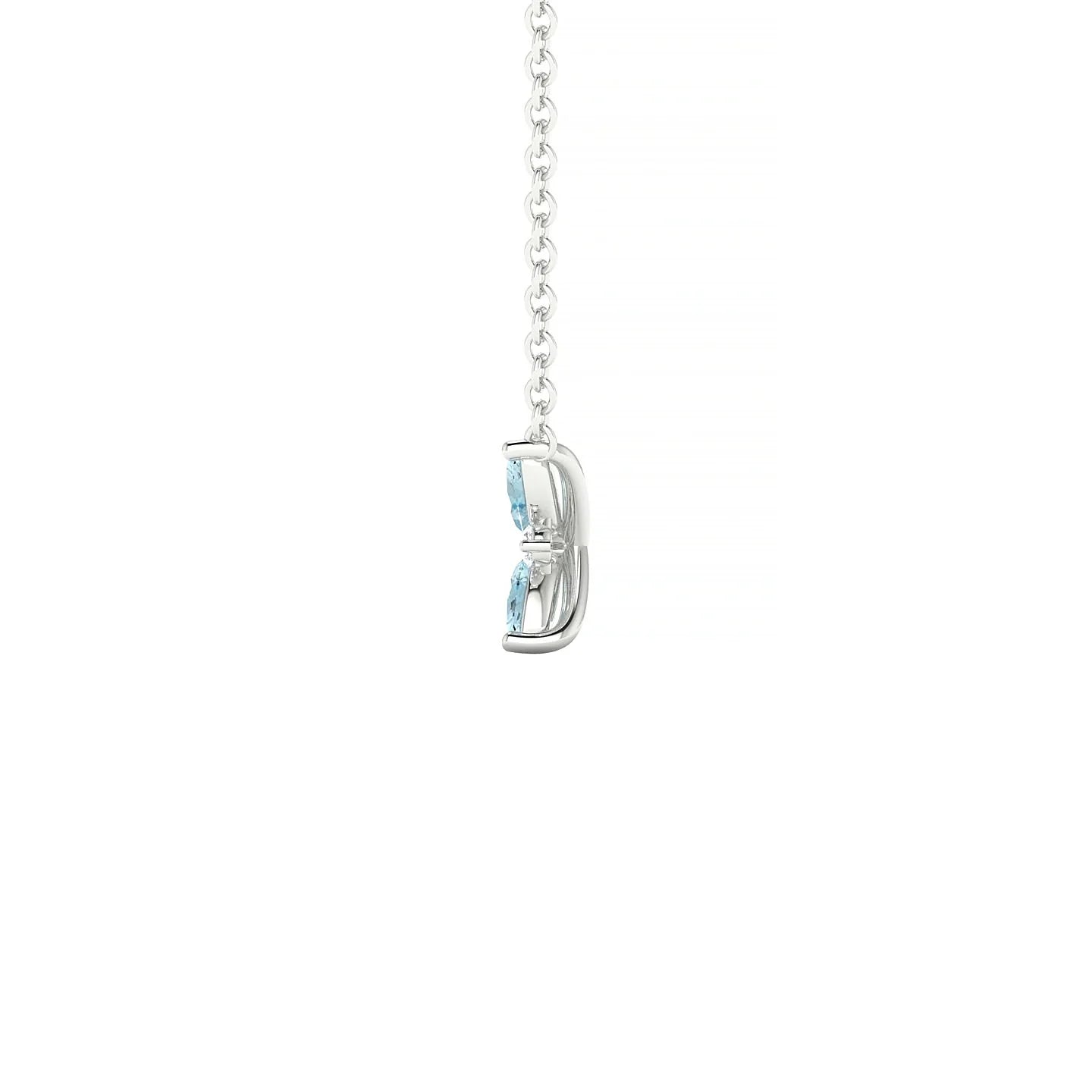 Flare | 18k White Gold 4 x 2 mm Marquise Aquamarine Pendant