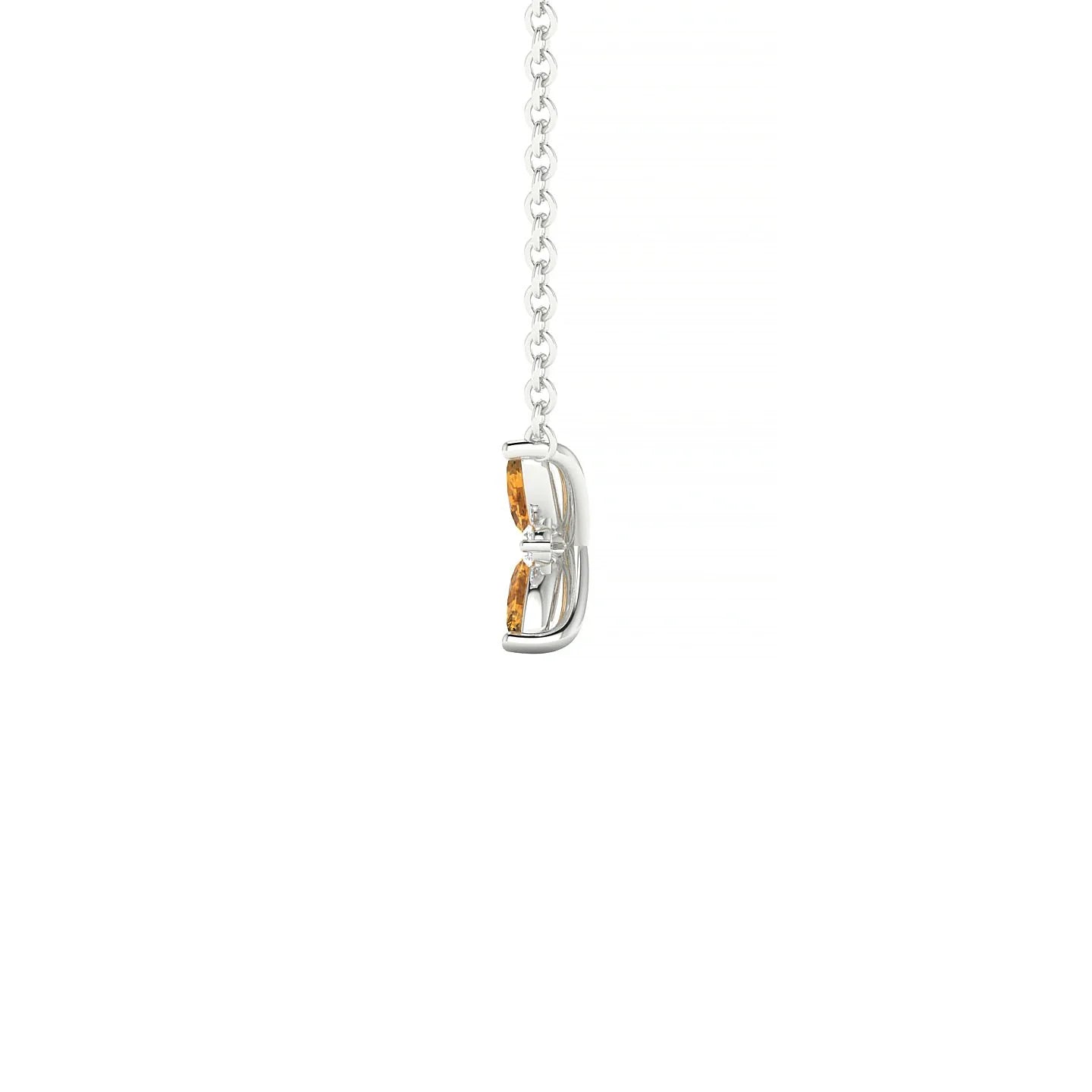 Flare | 18k White Gold 4 x 2 mm Marquise Citrine Pendant