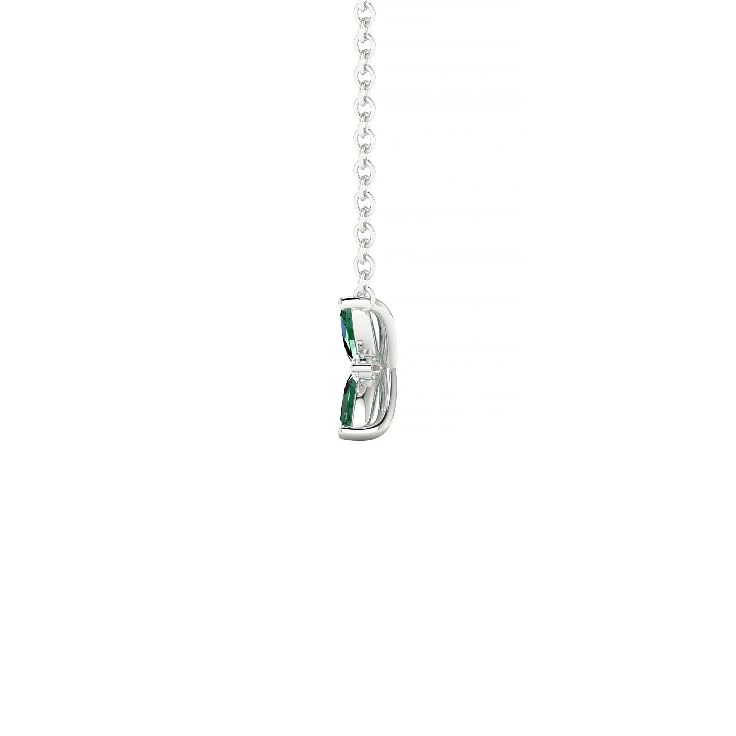 Flare | 18k White Gold 4 x 2 mm Marquise Emerald Pendant