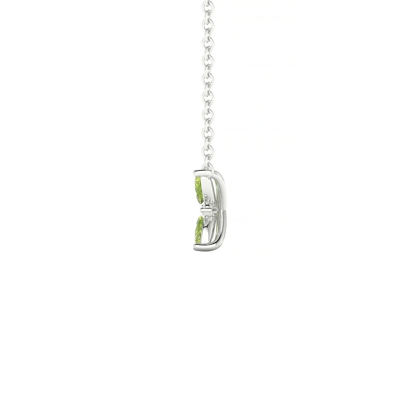 Flare | 18k White Gold 4 x 2 mm Marquise Peridot Pendant