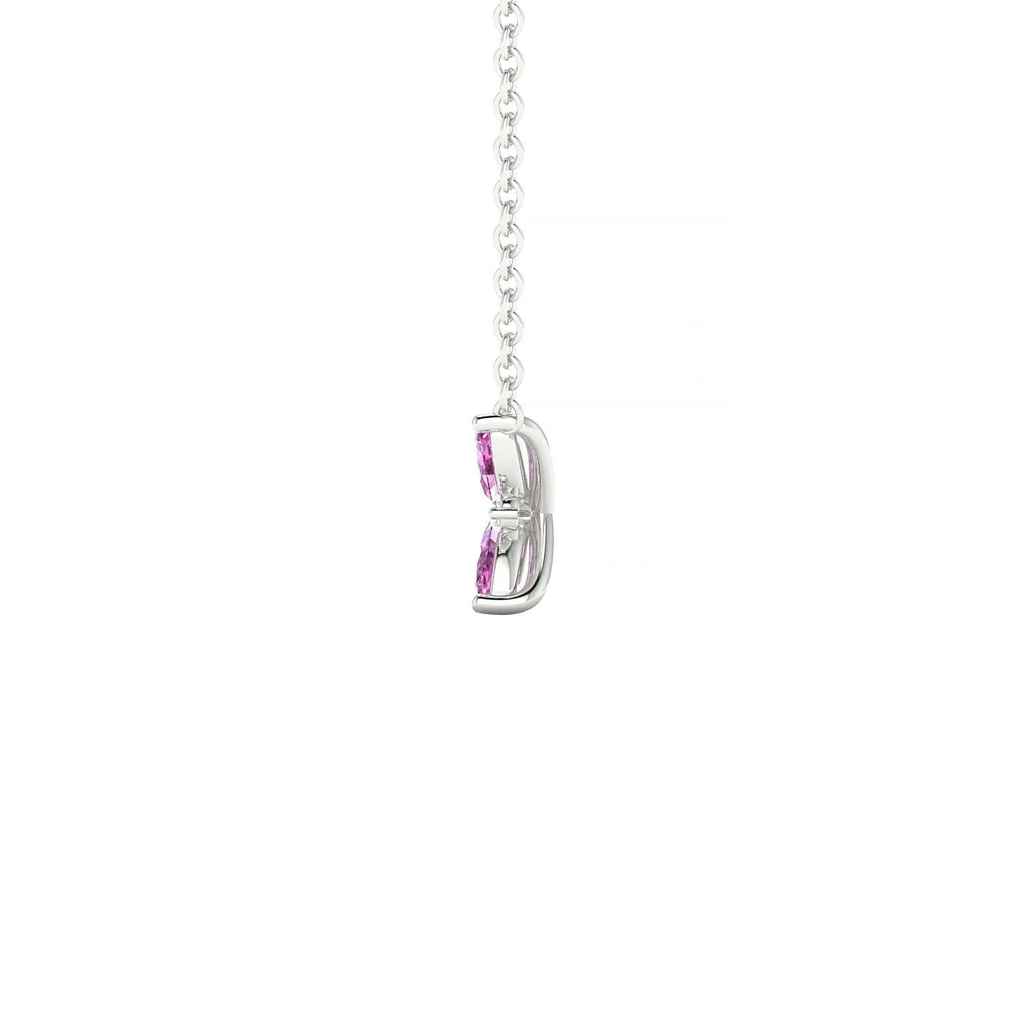 Flare | 18k White Gold 4 x 2 mm Marquise Pink Sapphire Pendant
