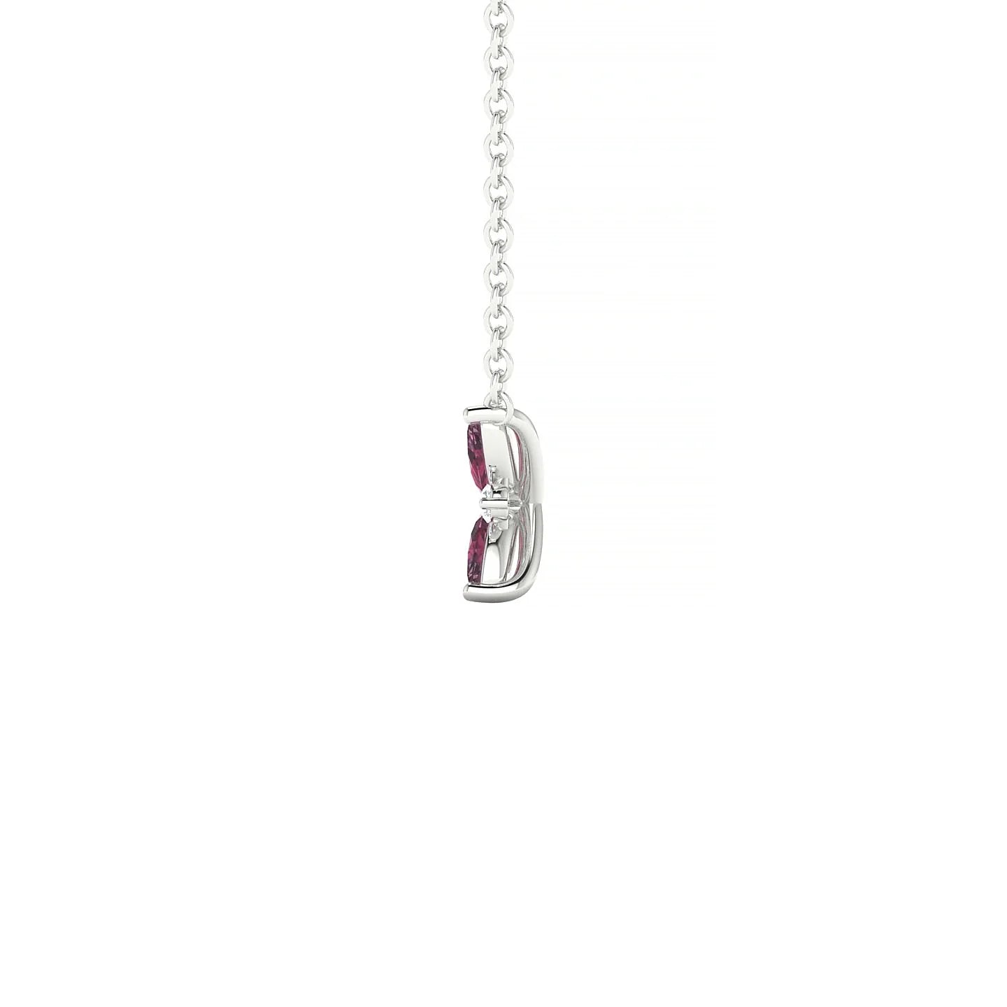 Flare | 18k White Gold 4 x 2 mm Marquise Rhodolite Pendant