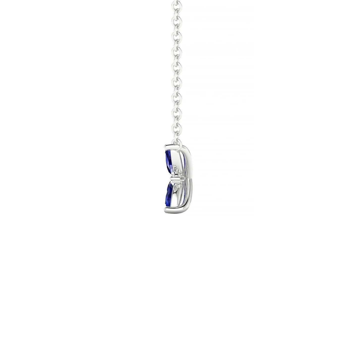 Flare | 18k White Gold 4 x 2 mm Marquise Sapphire Pendant