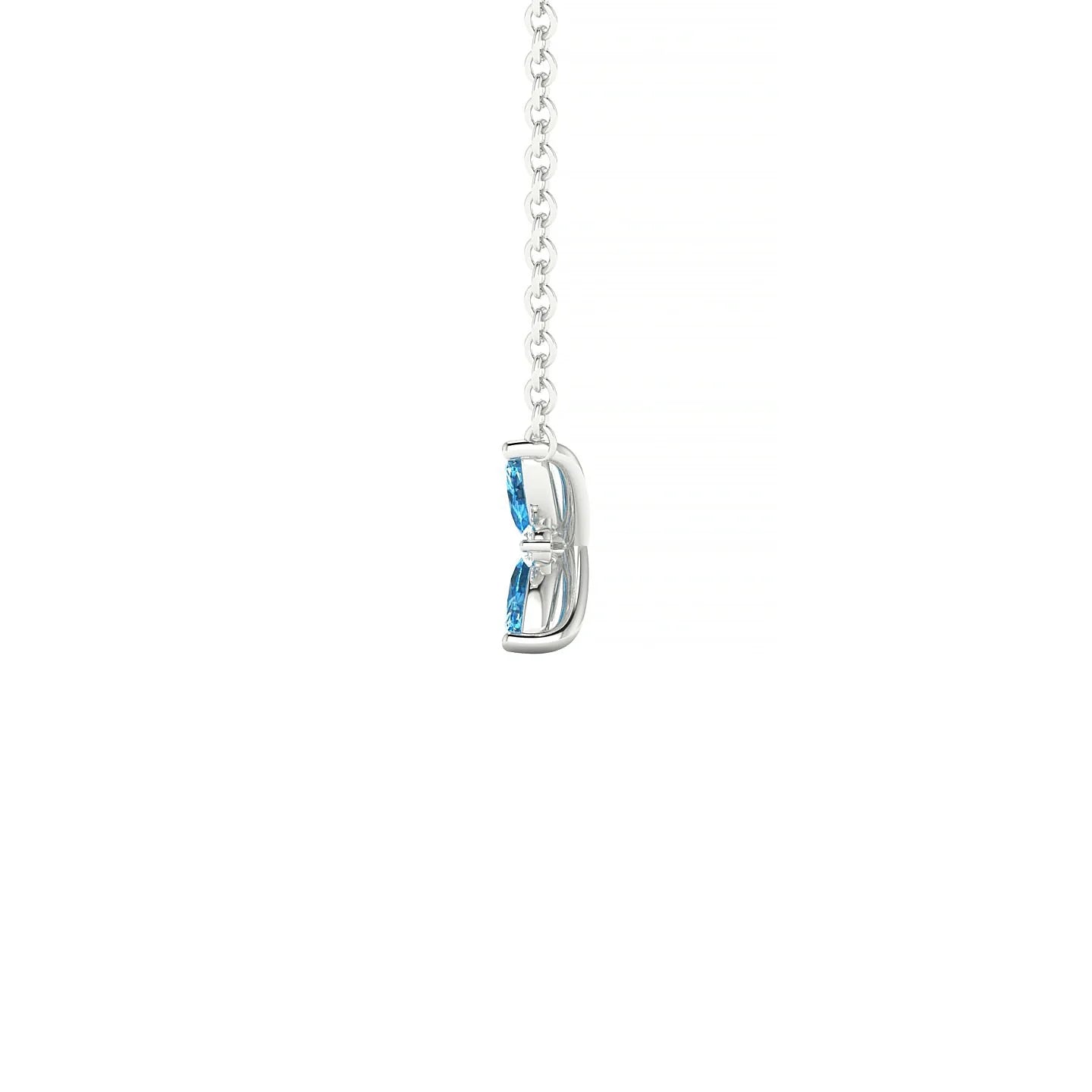 Flare | 18k White Gold 4 x 2 mm Marquise Topaz Pendant