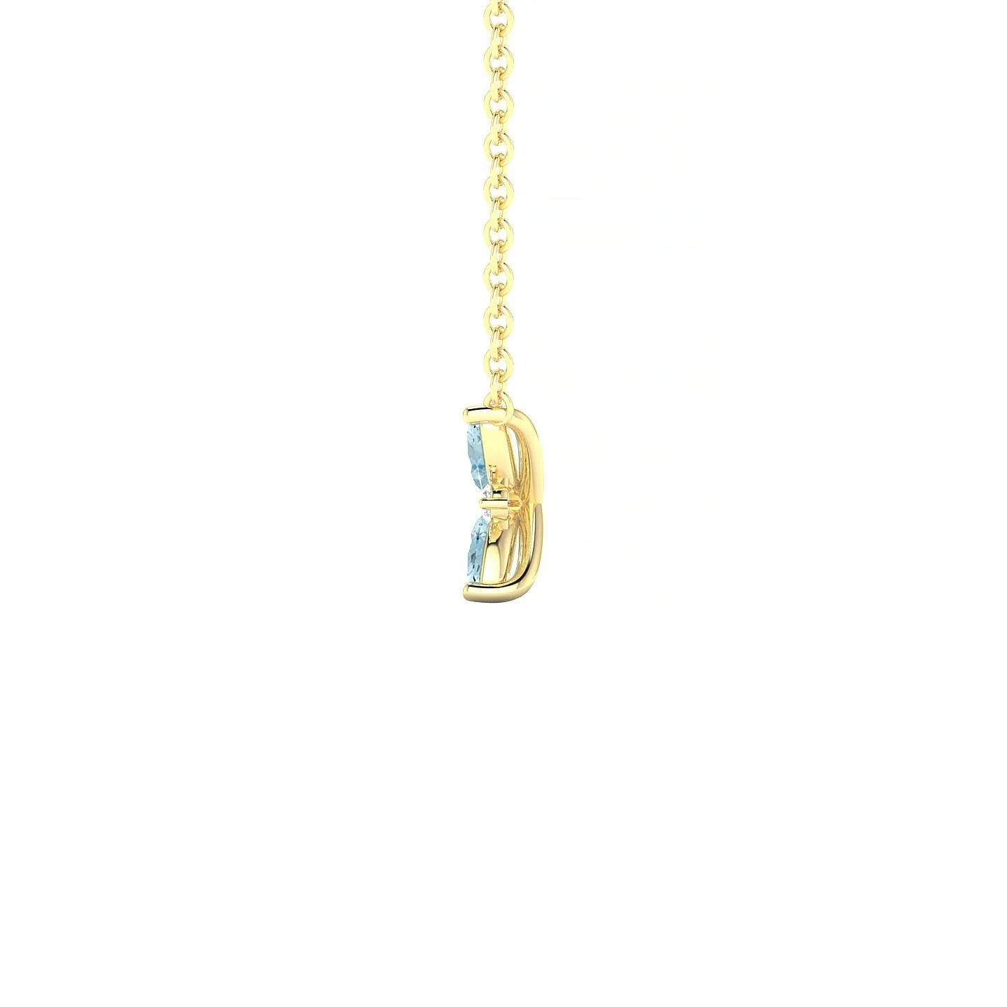 Flare | 18k Yellow Gold 4 x 2 mm Marquise Aquamarine Pendant