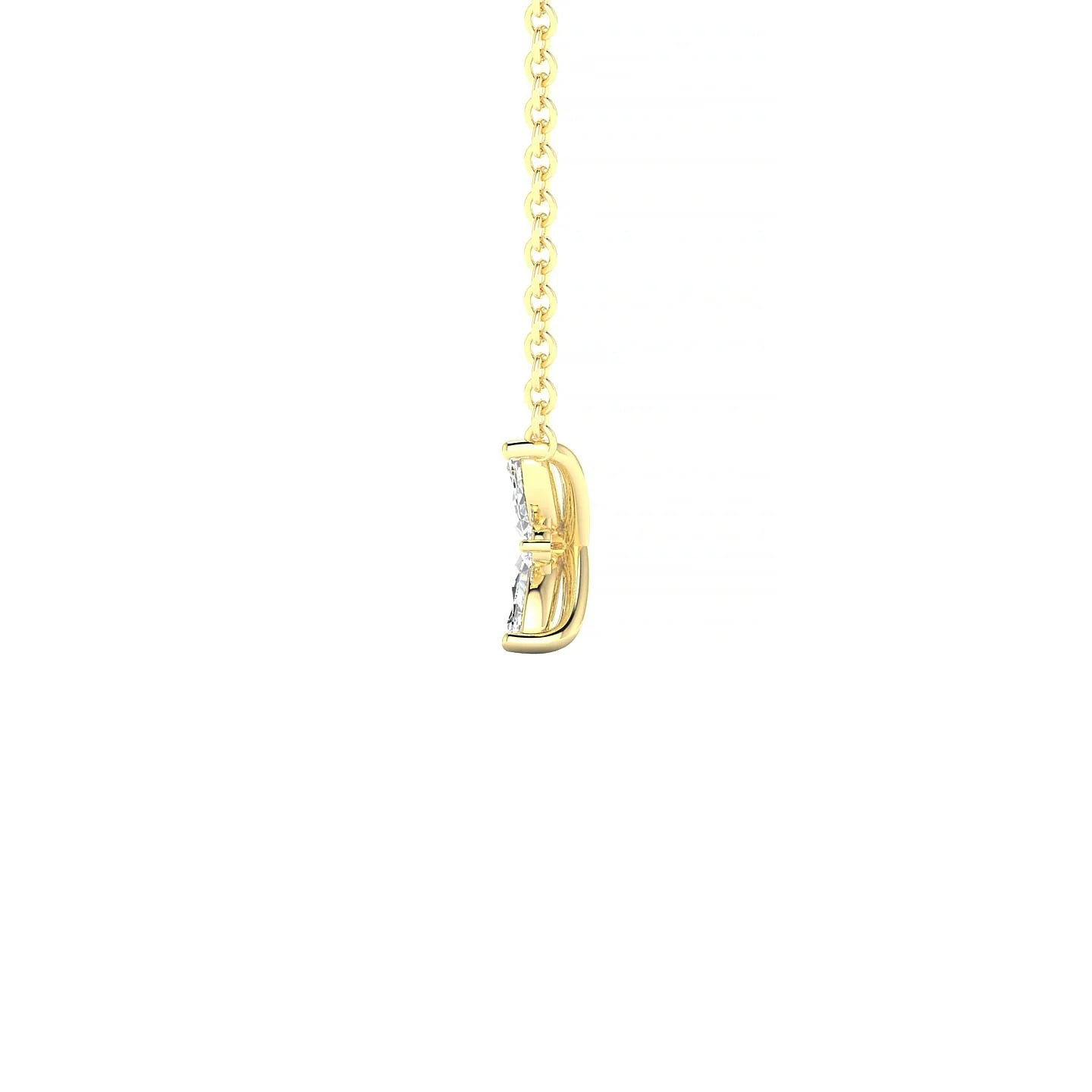 Flare | 18k Yellow Gold 4 x 2 mm Marquise Diamond Pendant