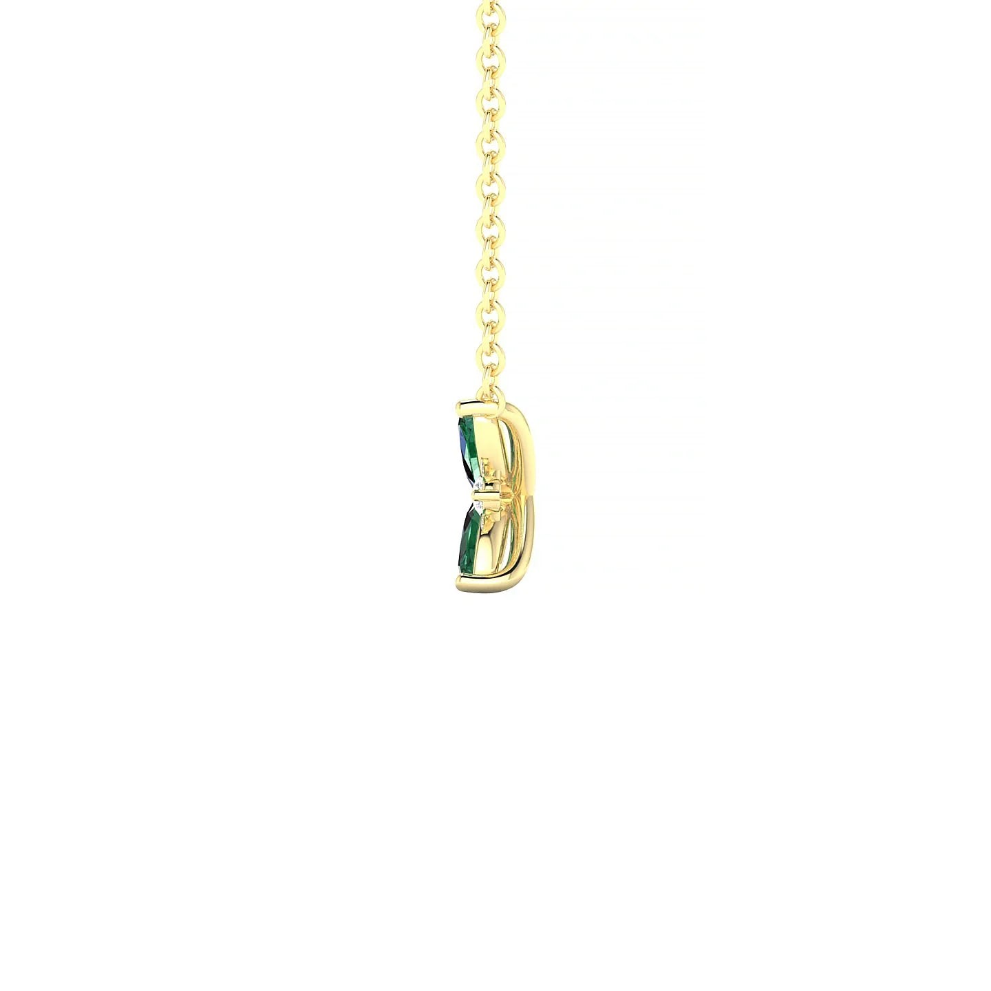 Flare | 18k Yellow Gold 4 x 2 mm Marquise Emerald Pendant