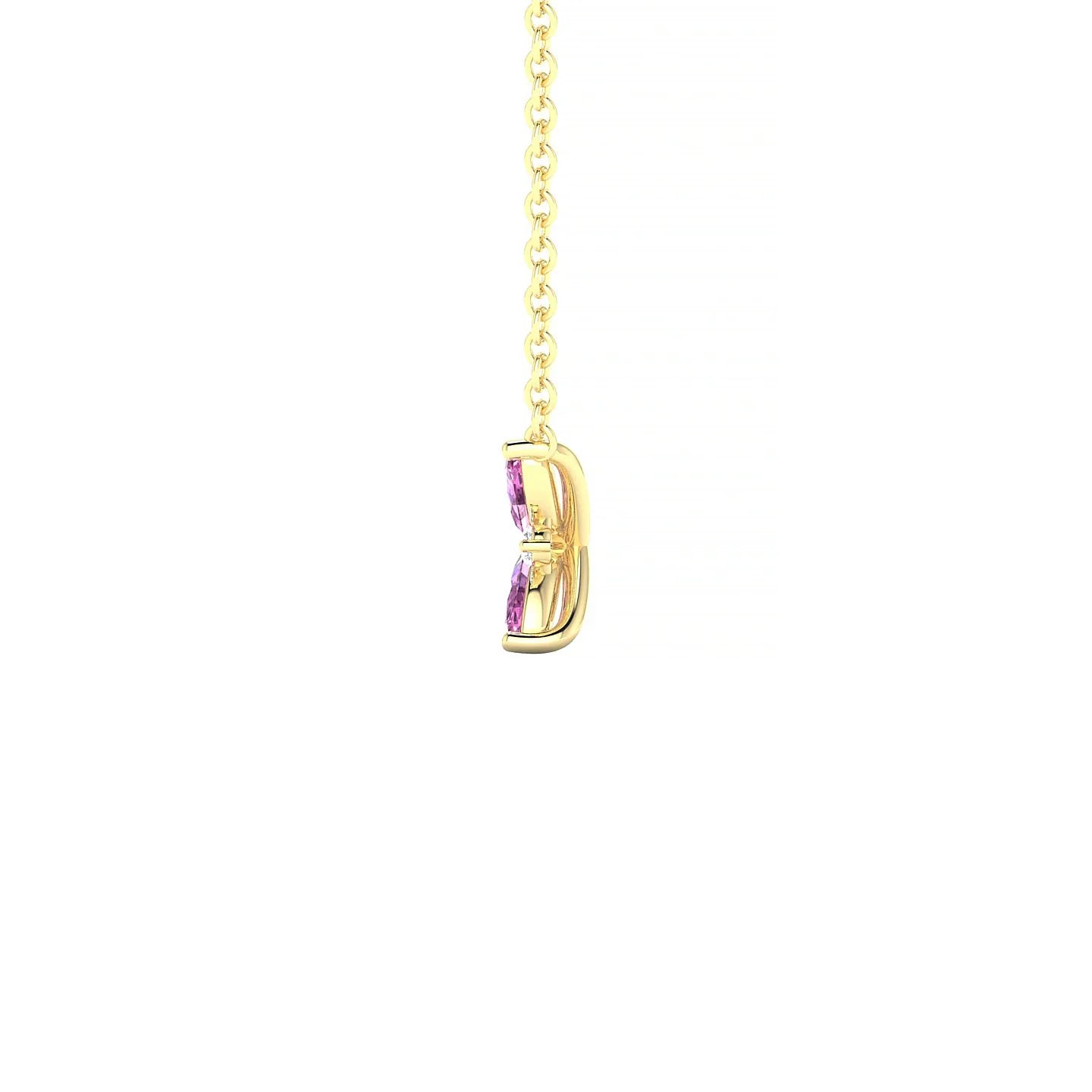 Flare | 18k Yellow Gold 4 x 2 mm Marquise Pink Sapphire Pendant