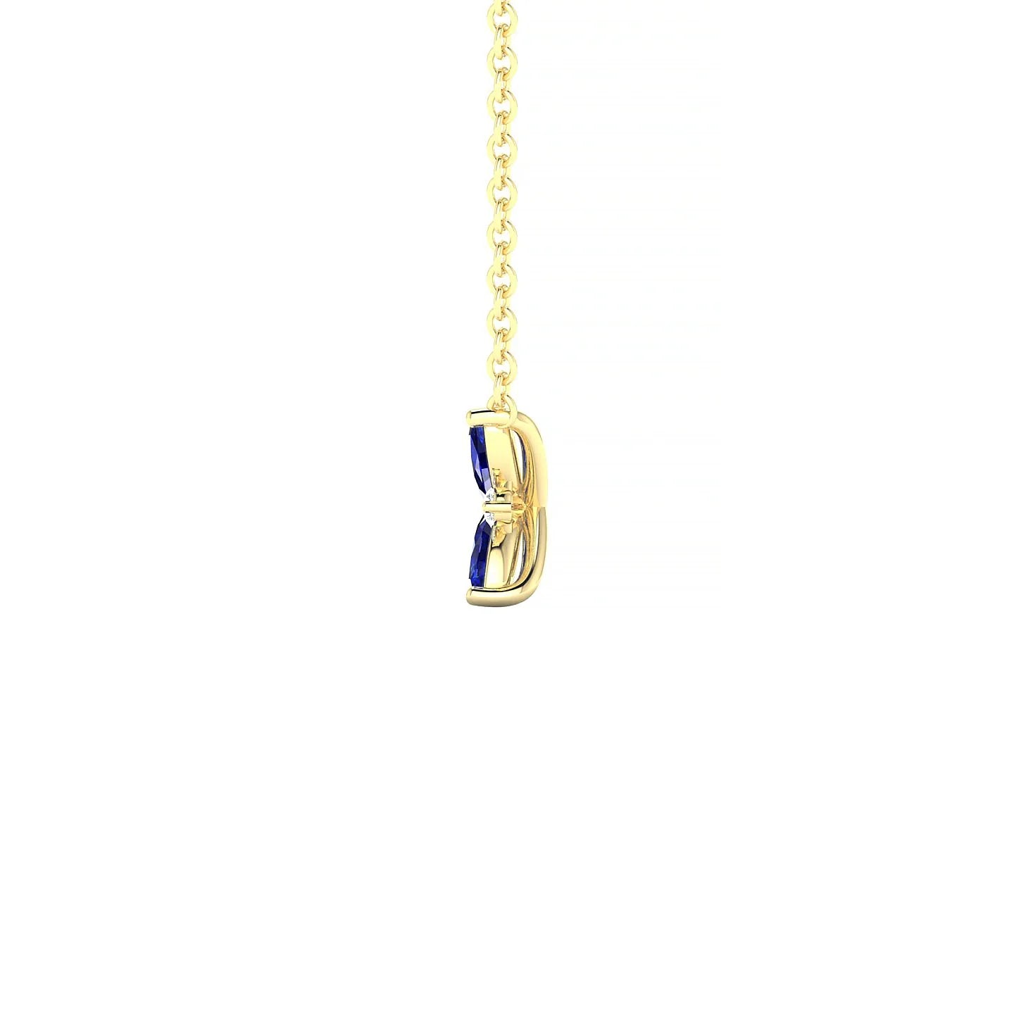 Flare | 18k Yellow Gold 4 x 2 mm Marquise Sapphire Pendant