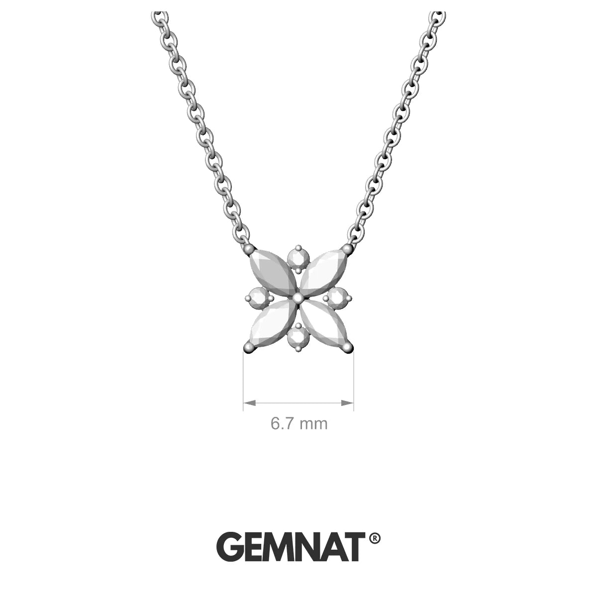 Flare | 18k White Gold 4 x 2 mm Marquise Citrine Pendant