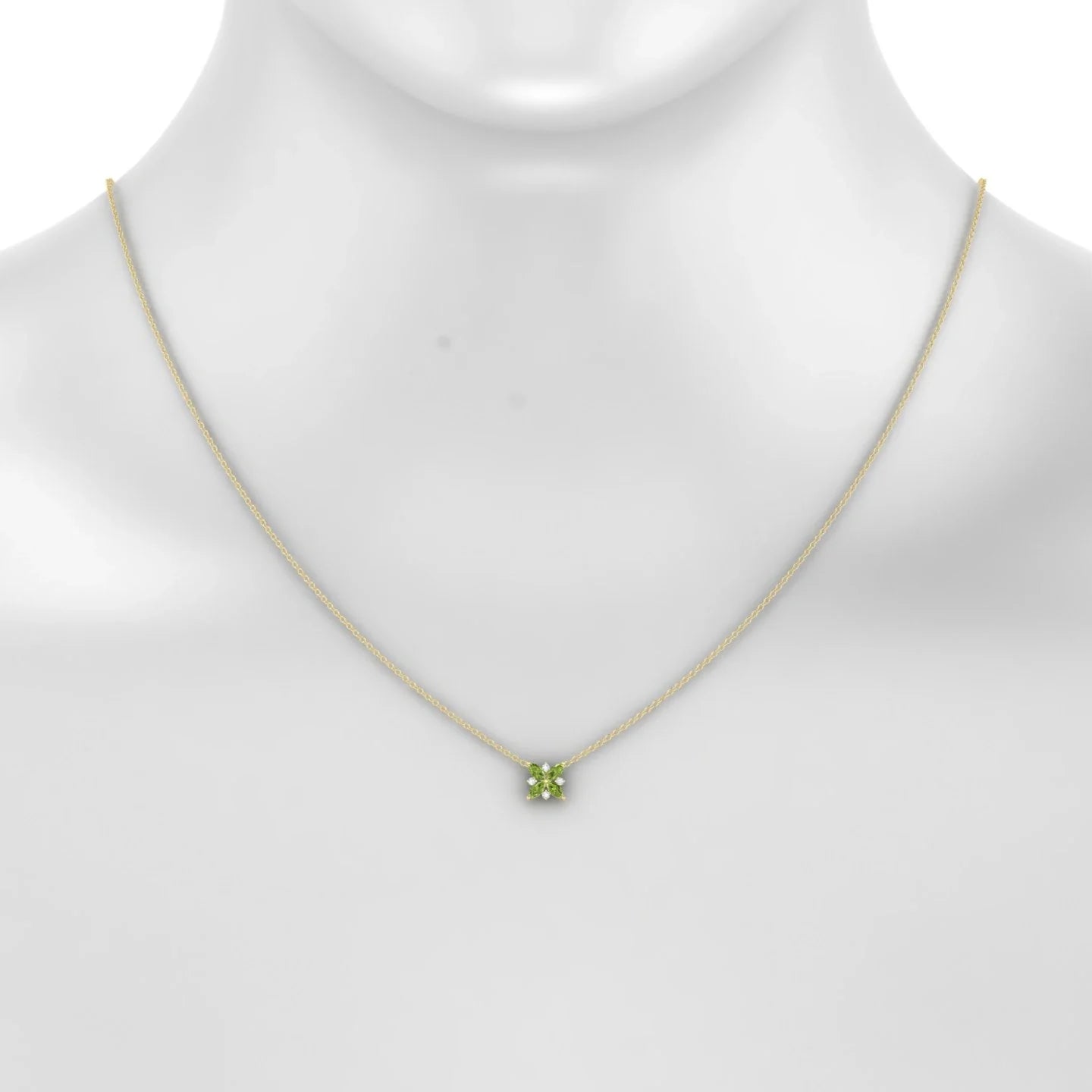 Flare | 18k Yellow Gold 4 x 2 mm Marquise Peridot Pendant