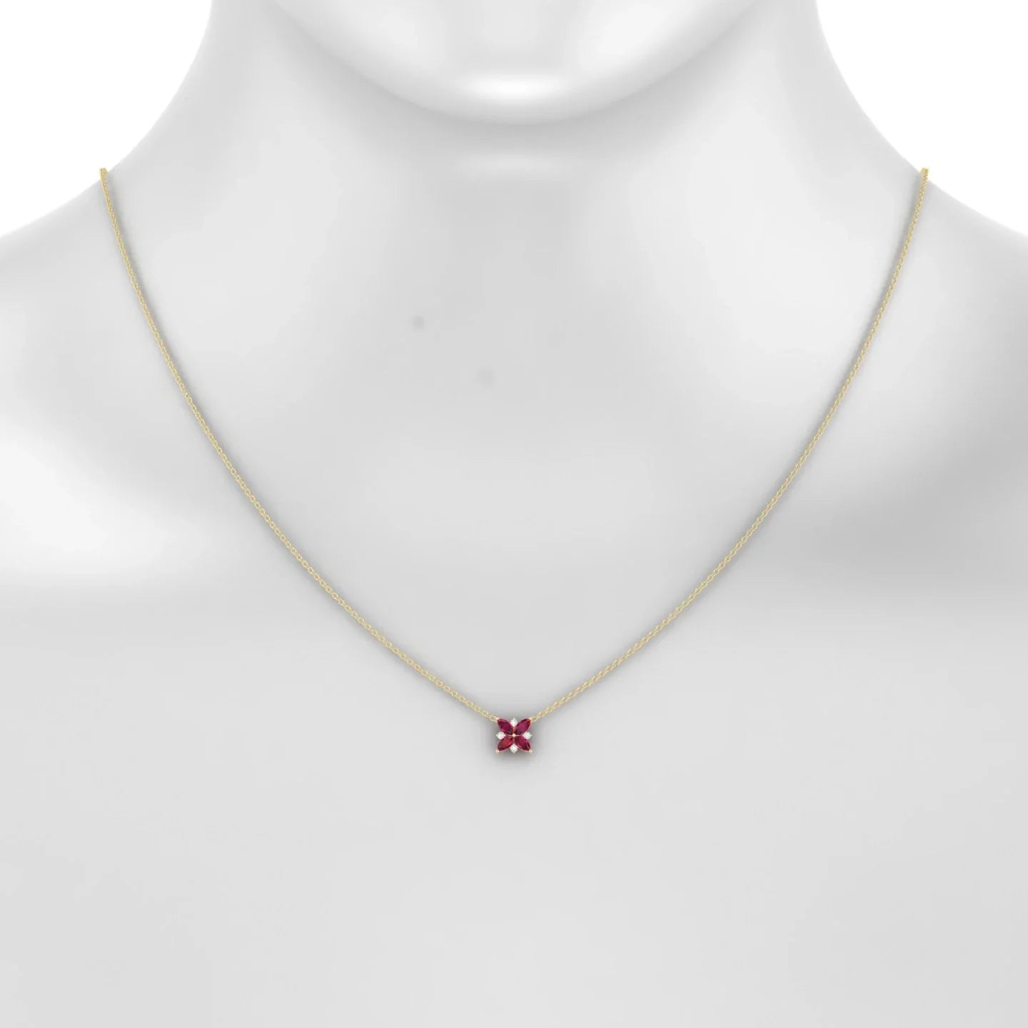 Flare | 18k Yellow Gold 4 x 2 mm Marquise Ruby Pendant