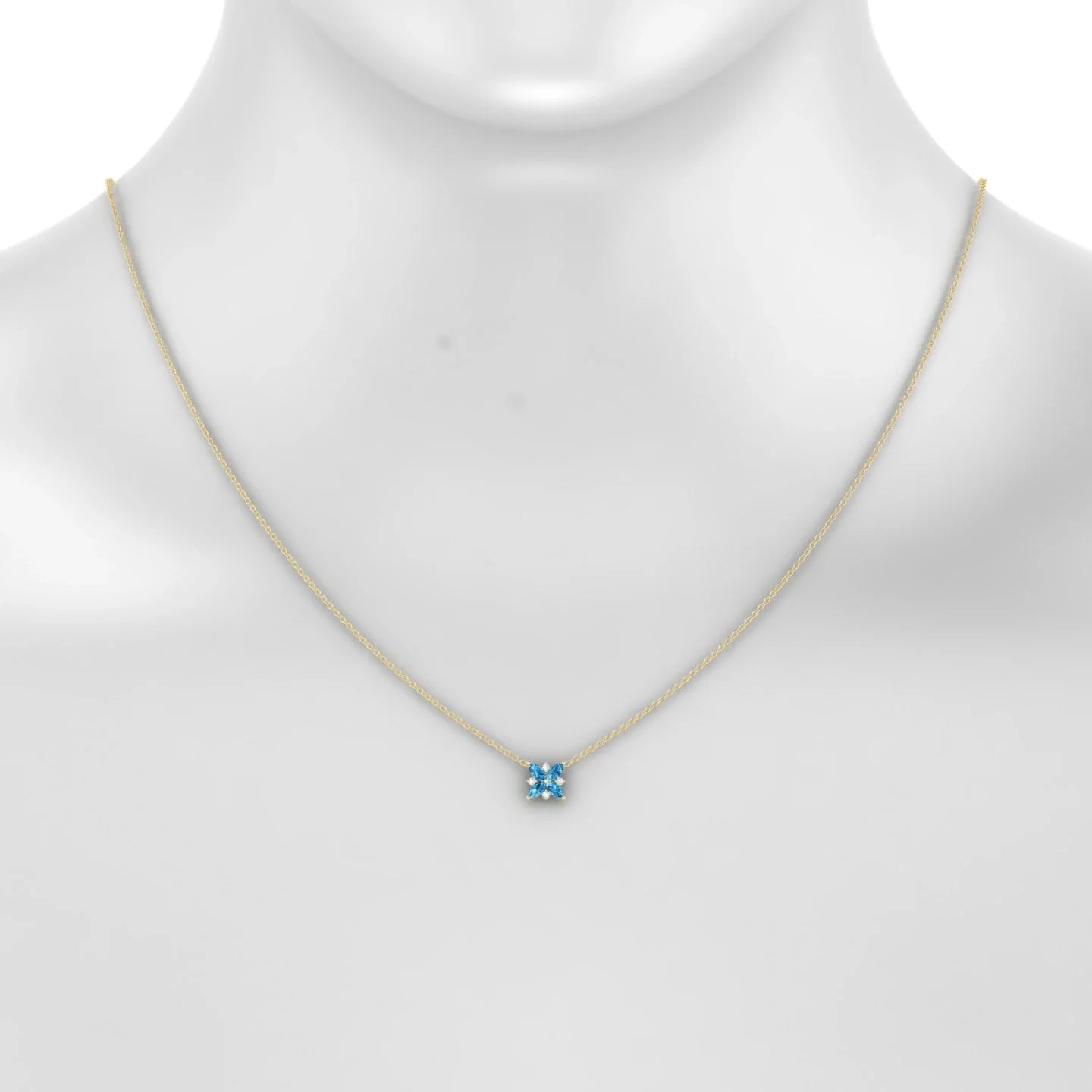 Flare | 18k Yellow Gold 4 x 2 mm Marquise Topaz Pendant