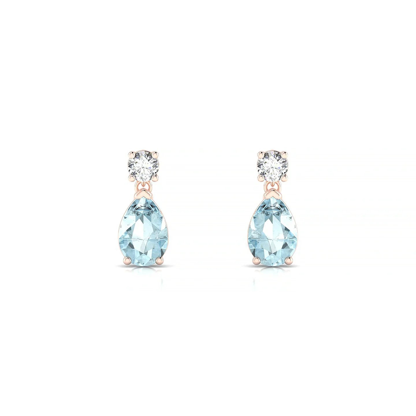 Flicker | 18k Rose Gold 6 x 4 mm Pear Aquamarine Earrings