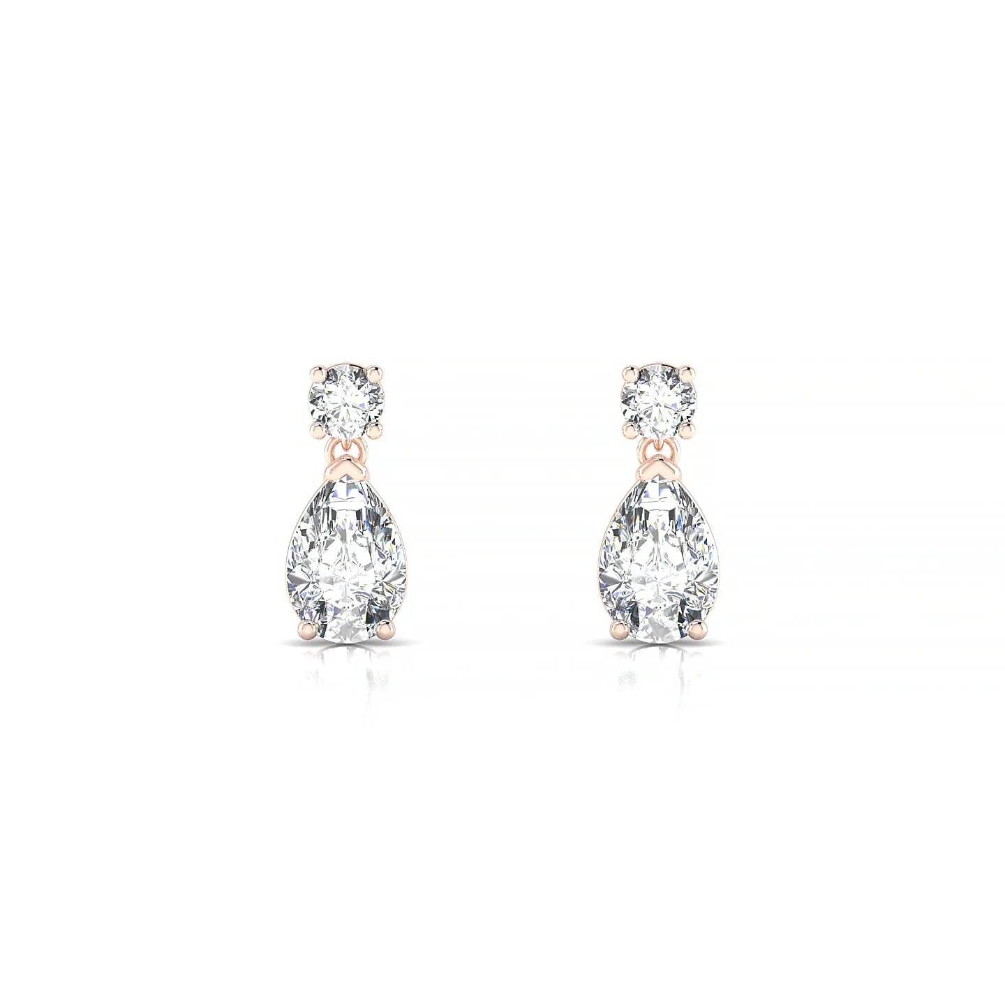 Flicker | 18k Rose Gold 6 x 4 mm Pear Diamond Earrings