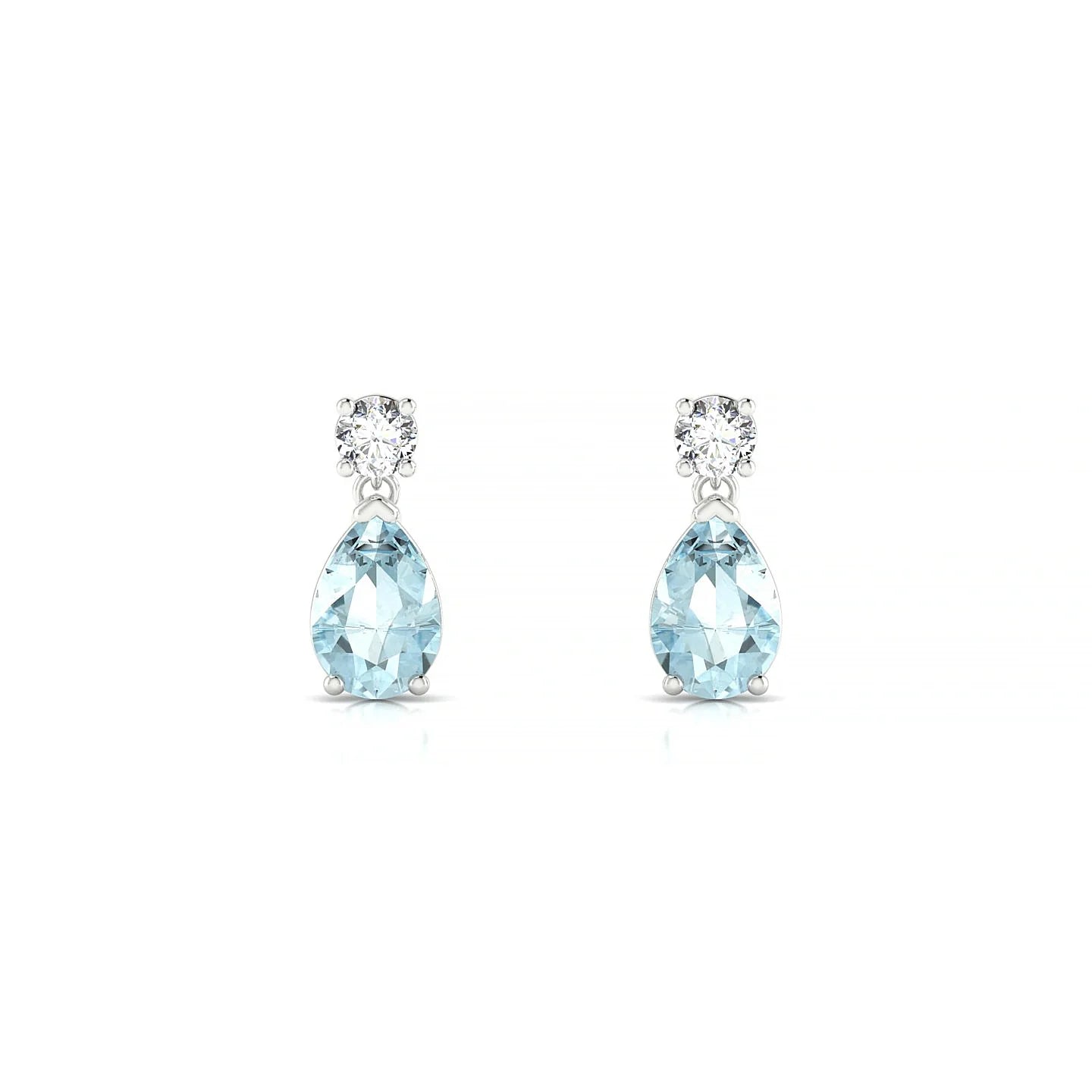 Flicker | 18k White Gold 6 x 4 mm Pear Aquamarine Earrings