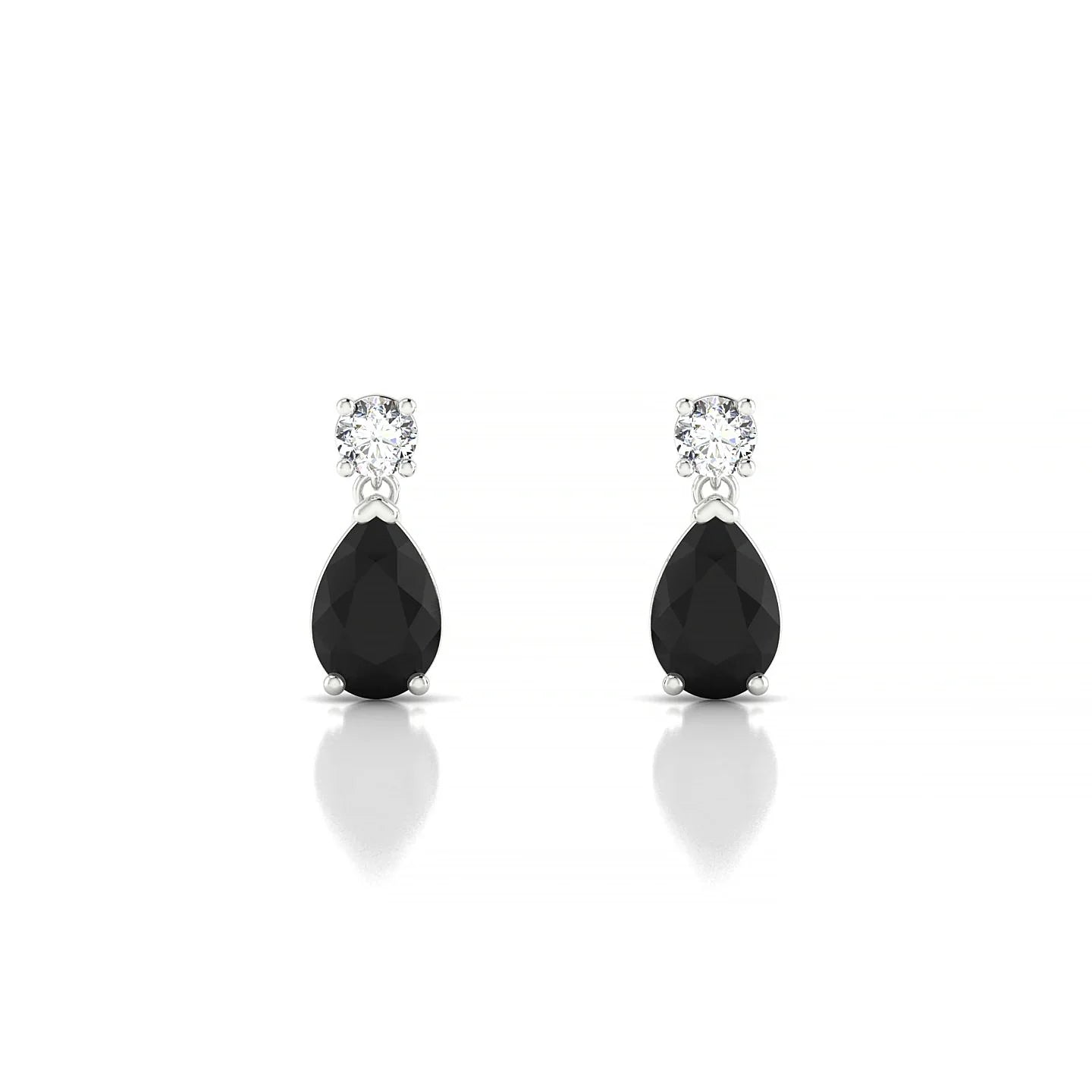 Flicker | 18k White Gold 6 x 4 mm Pear Black Diamond Earrings
