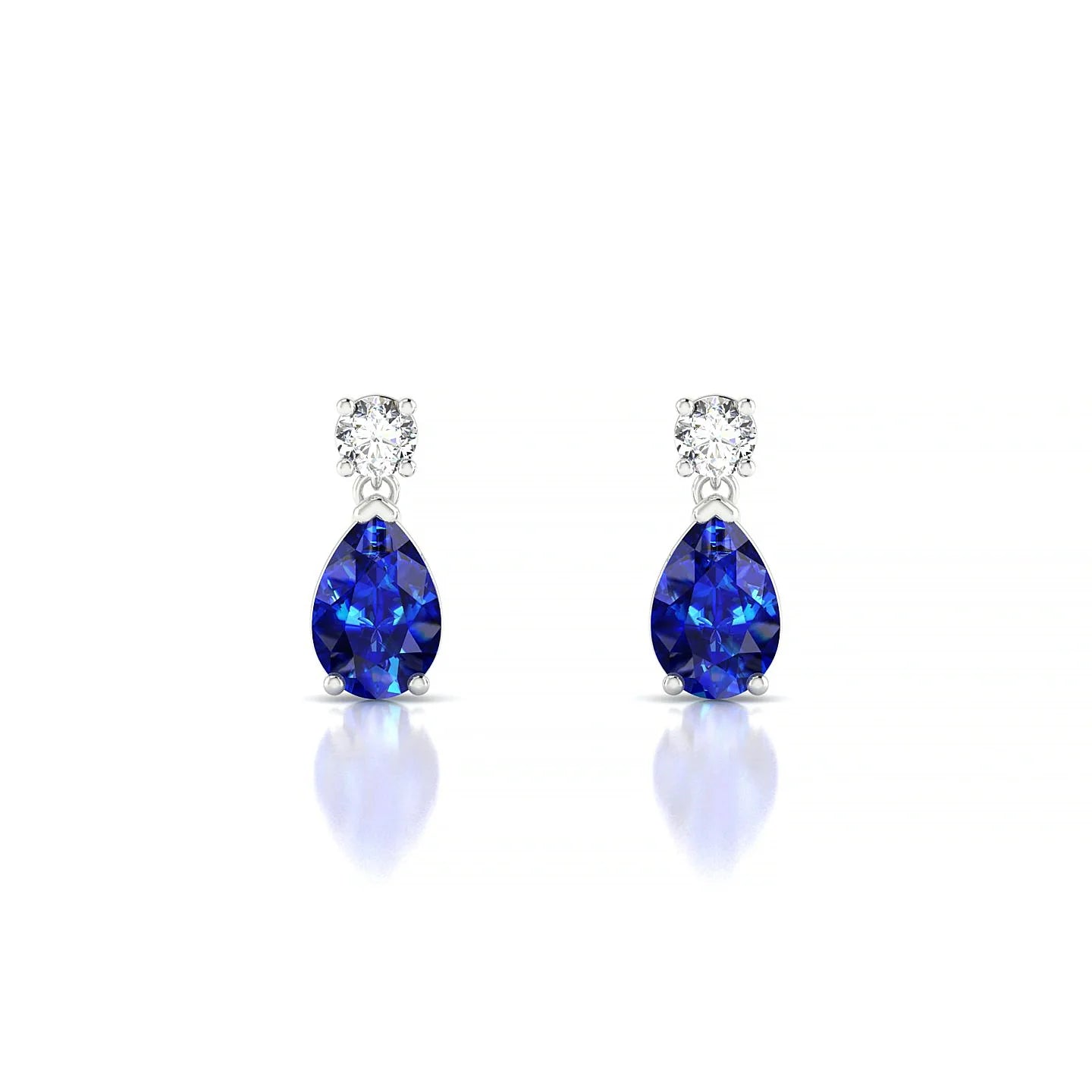 Flicker | 18k White Gold 6 x 4 mm Pear Sapphire Earrings