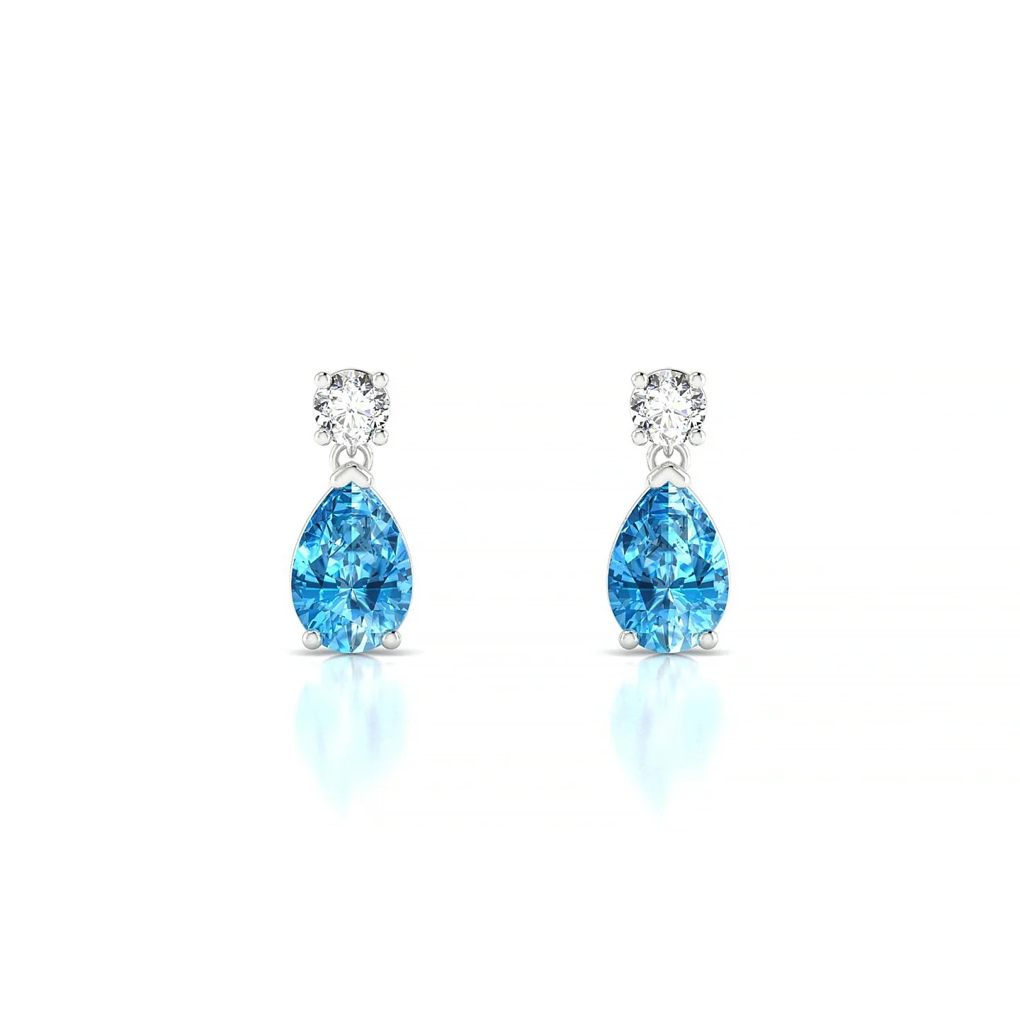 Flicker | 18k White Gold 6 x 4 mm Pear Topaz Earrings
