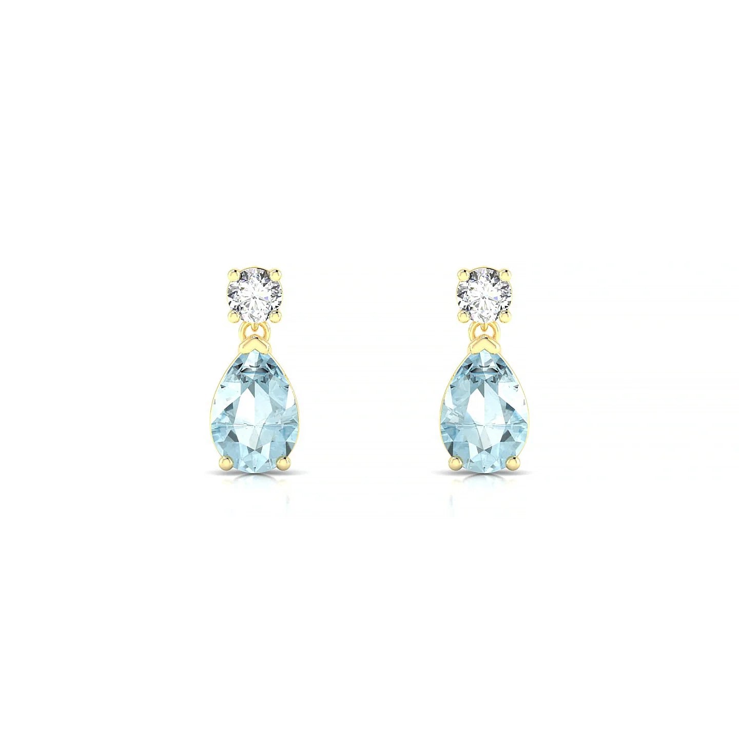 Flicker | 18k Yellow Gold 6 x 4 mm Pear Aquamarine Earrings