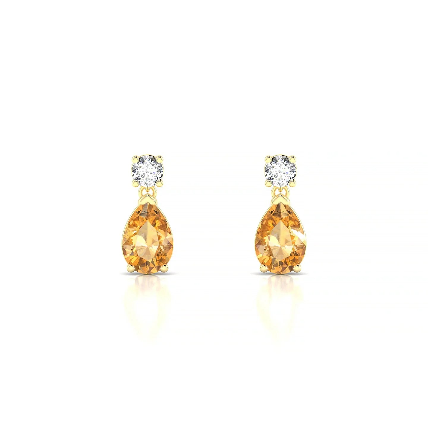 Flicker | 18k Yellow Gold 6 x 4 mm Pear Citrine Earrings