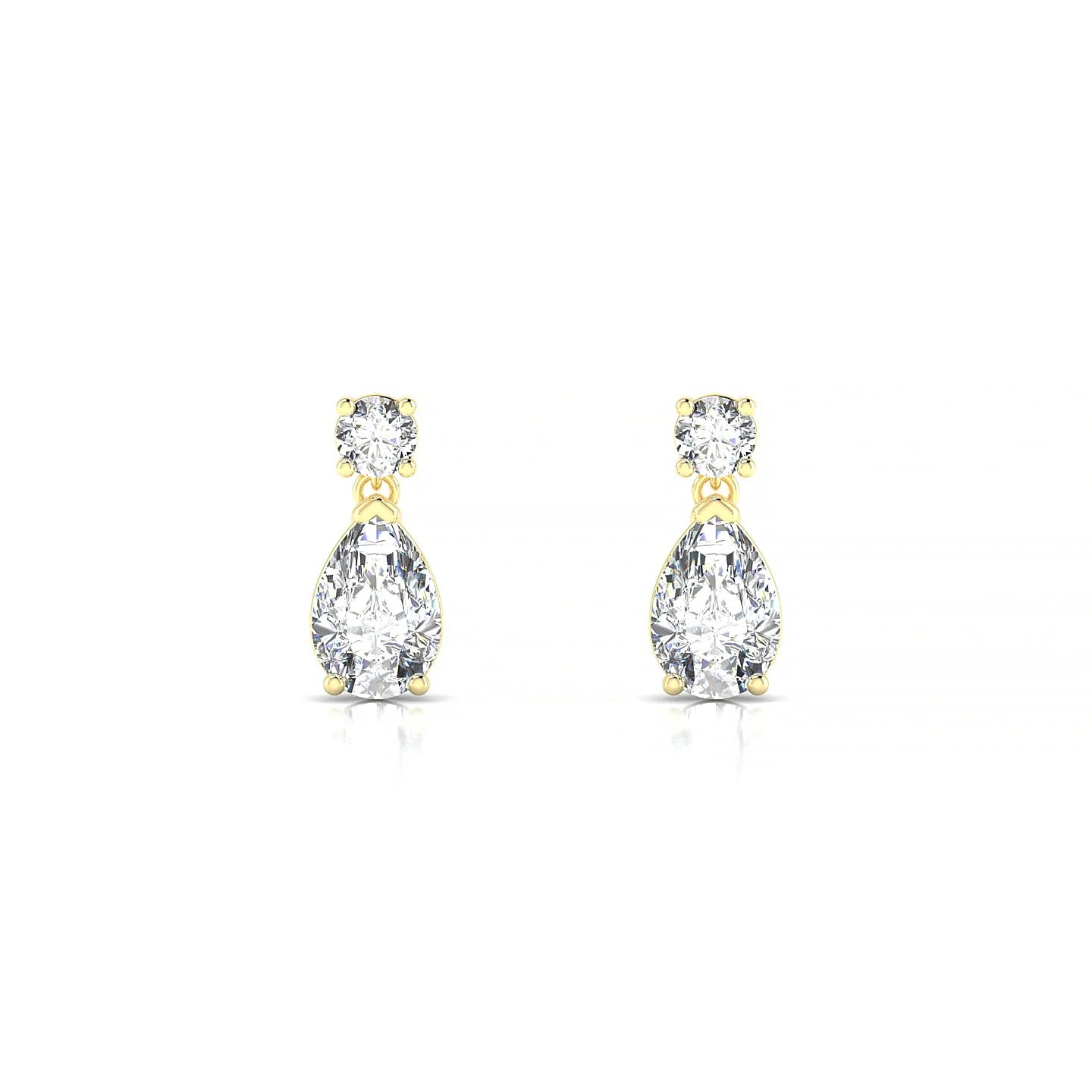 Flicker | 18k Yellow Gold 6 x 4 mm Pear Diamond Earrings