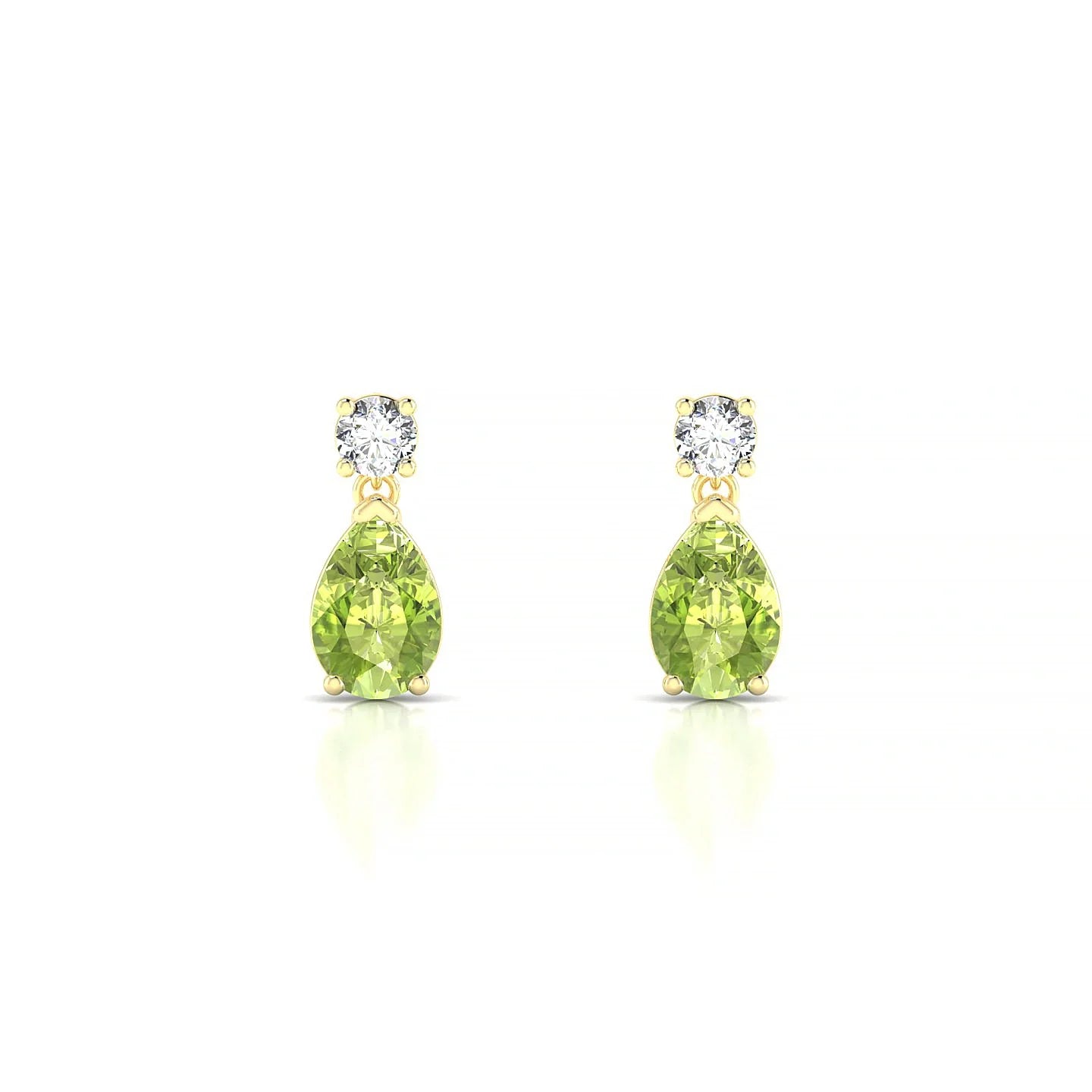 Flicker | 18k Yellow Gold 6 x 4 mm Pear Peridot Earrings