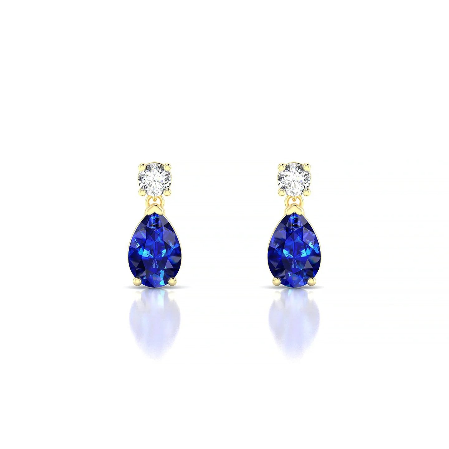 Flicker | 18k Yellow Gold 6 x 4 mm Pear Sapphire Earrings
