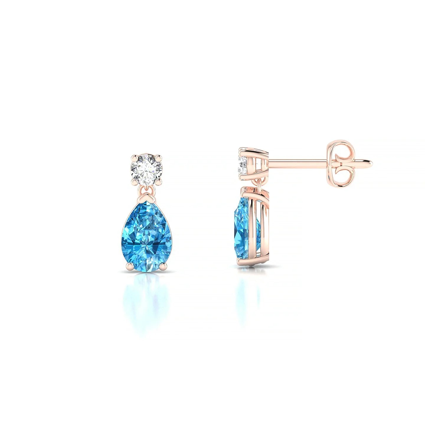 Flicker | 18k Rose Gold 6 x 4 mm Pear Topaz Earrings
