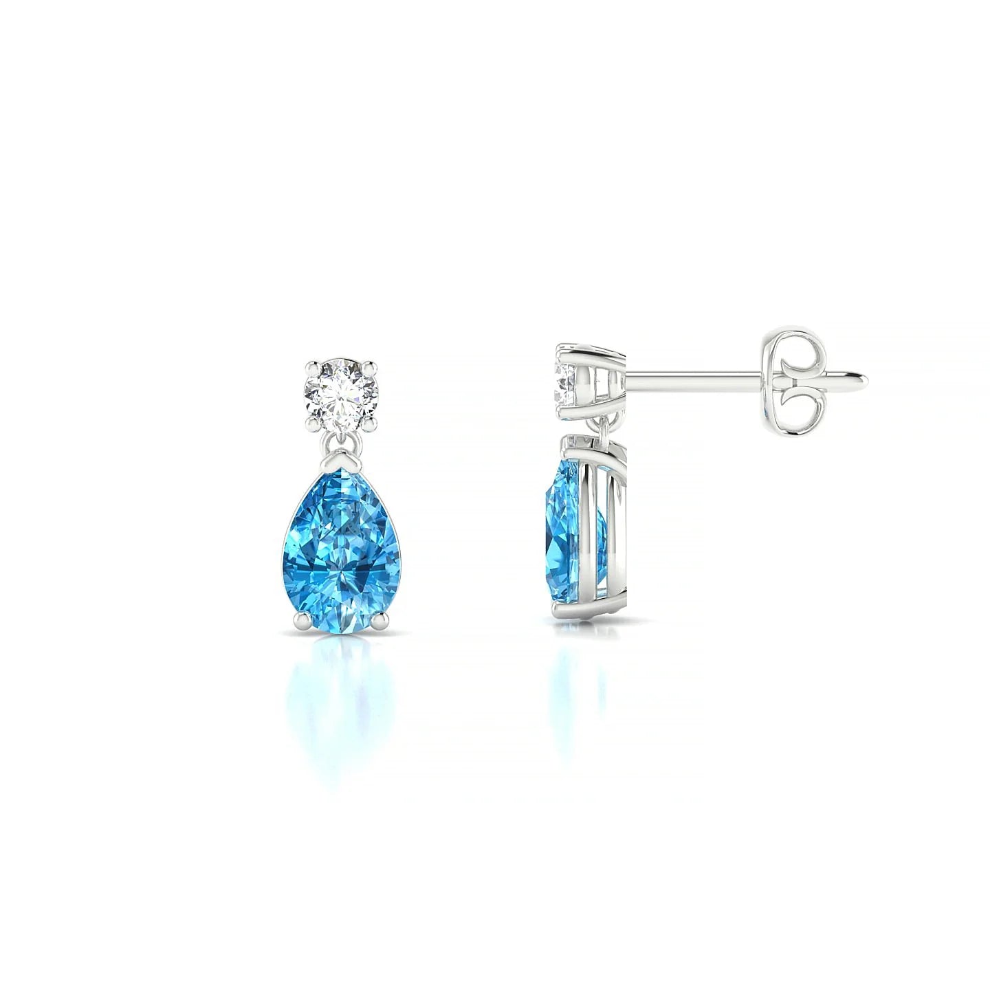 Flicker | 18k White Gold 6 x 4 mm Pear Topaz Earrings