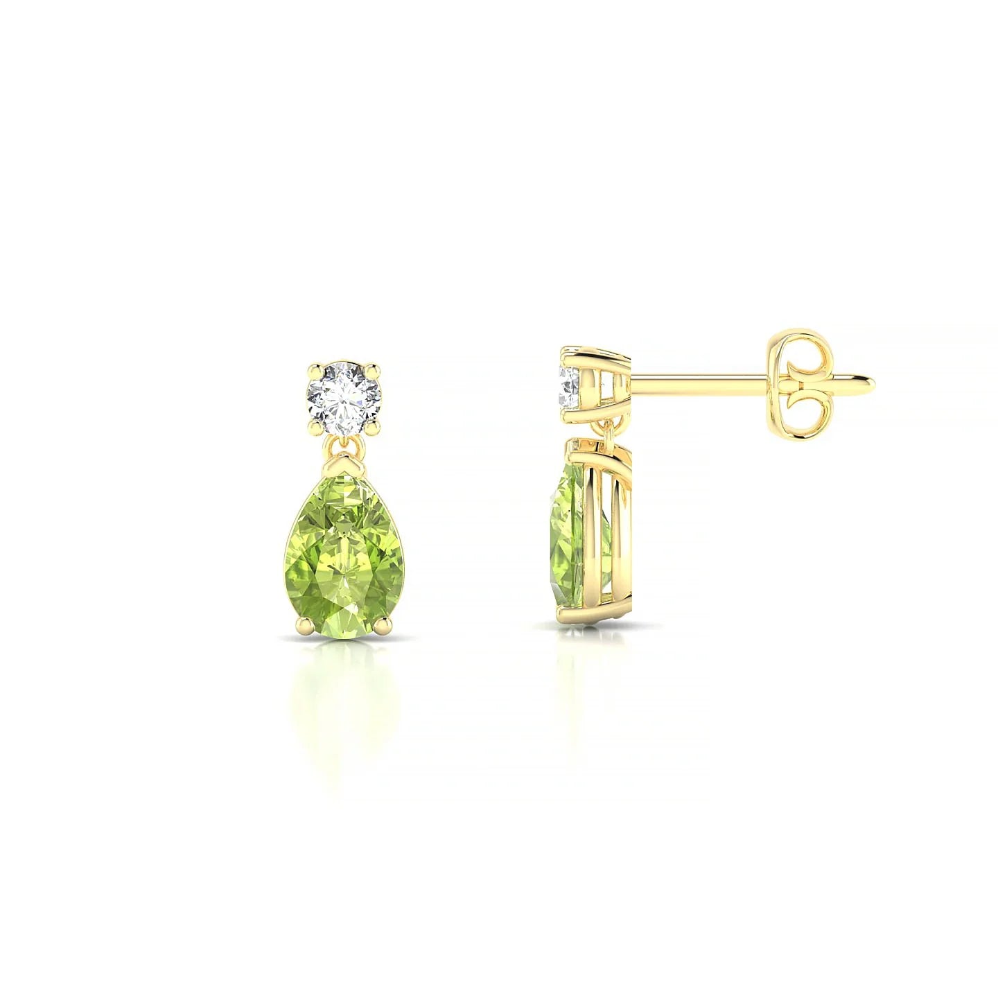 Flicker | 18k Yellow Gold 6 x 4 mm Pear Peridot Earrings