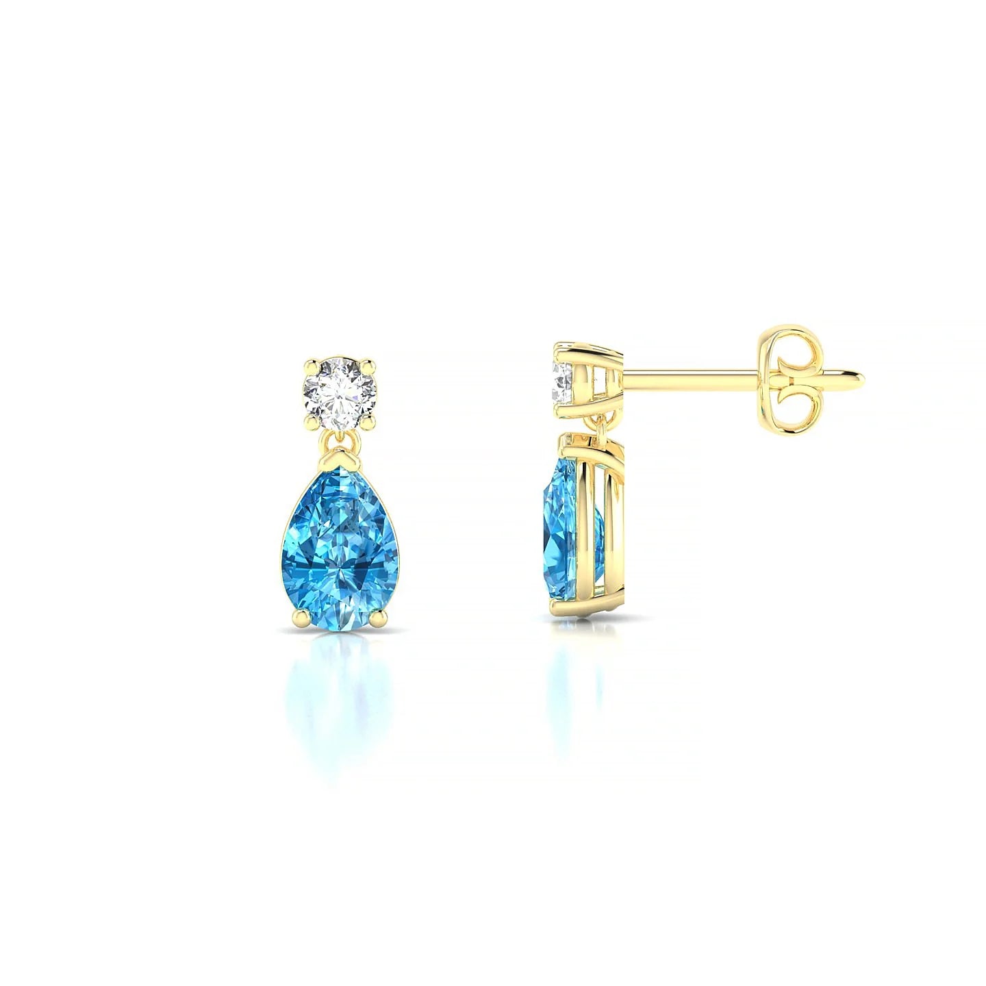 Flicker | 18k Yellow Gold 6 x 4 mm Pear Topaz Earrings