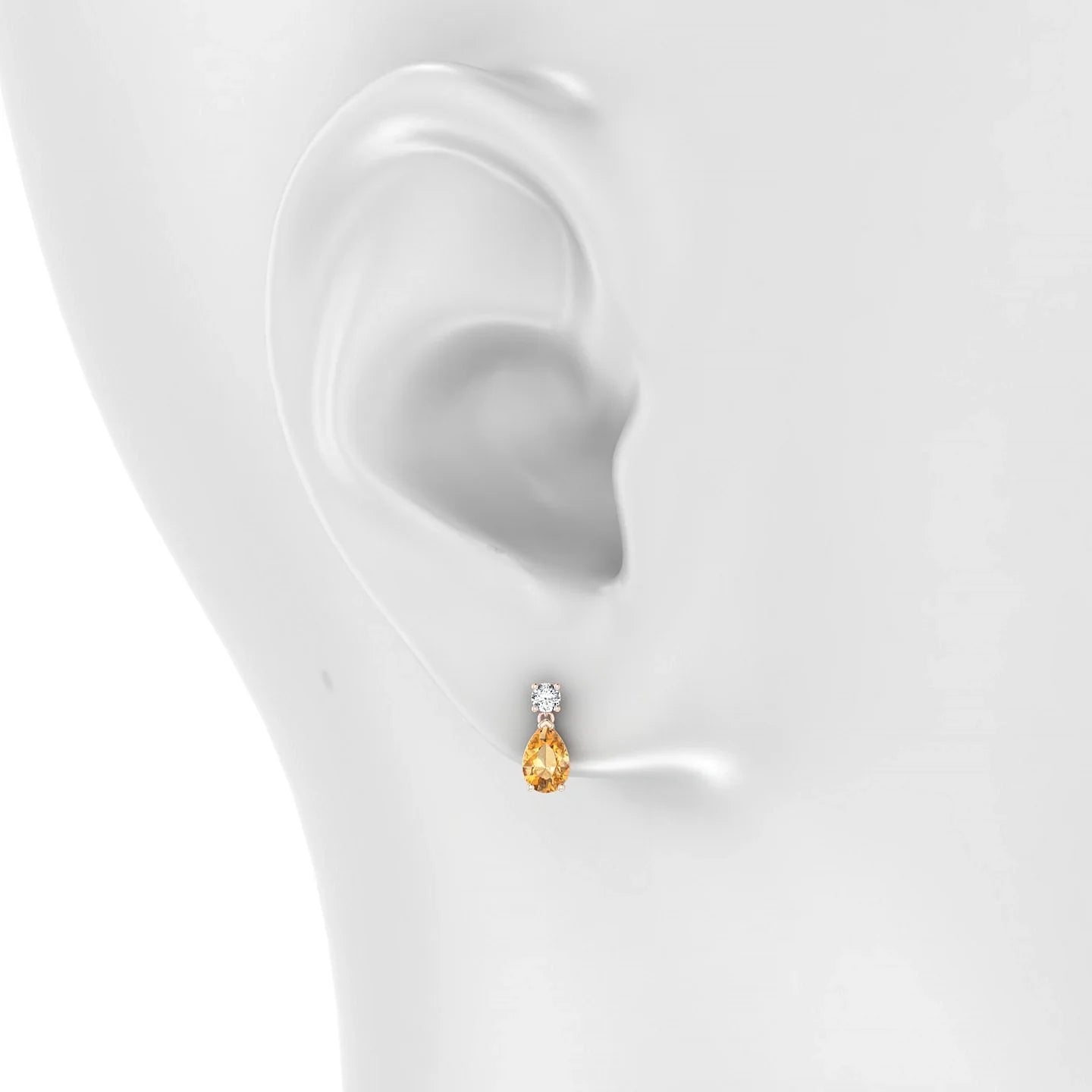 Flicker | 18k Rose Gold 6 x 4 mm Pear Citrine Earrings