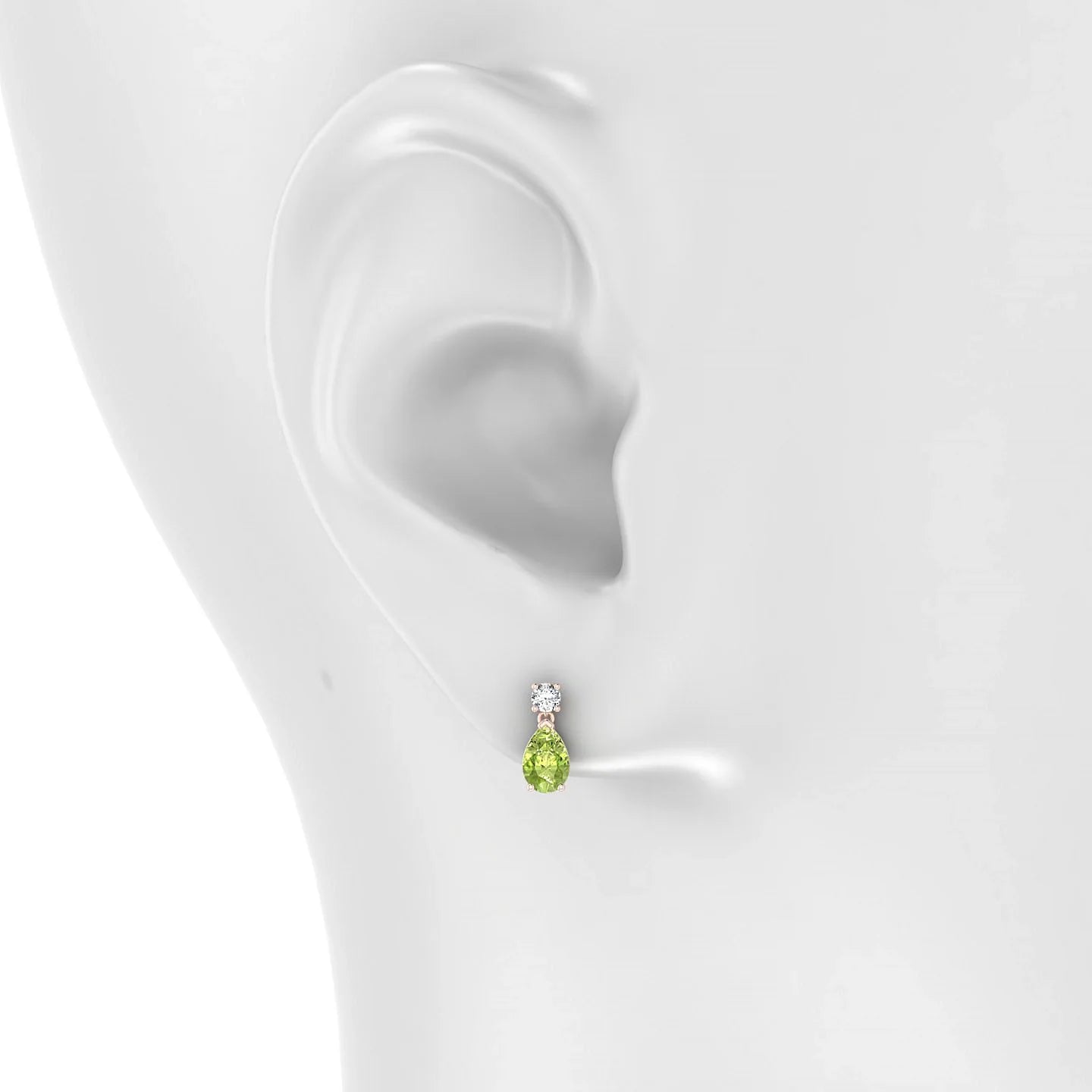Flicker | 18k Rose Gold 6 x 4 mm Pear Peridot Earrings