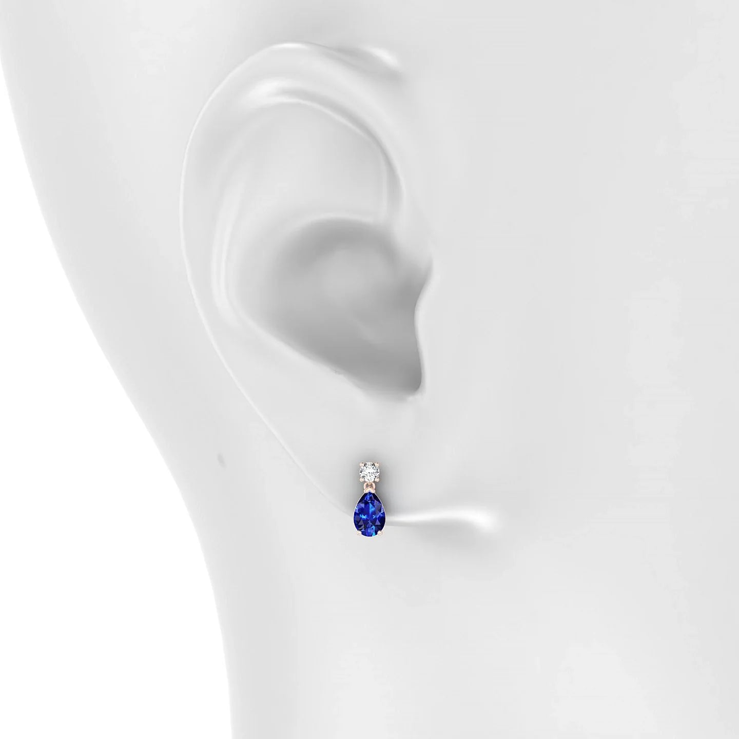 Flicker | 18k Rose Gold 6 x 4 mm Pear Sapphire Earrings