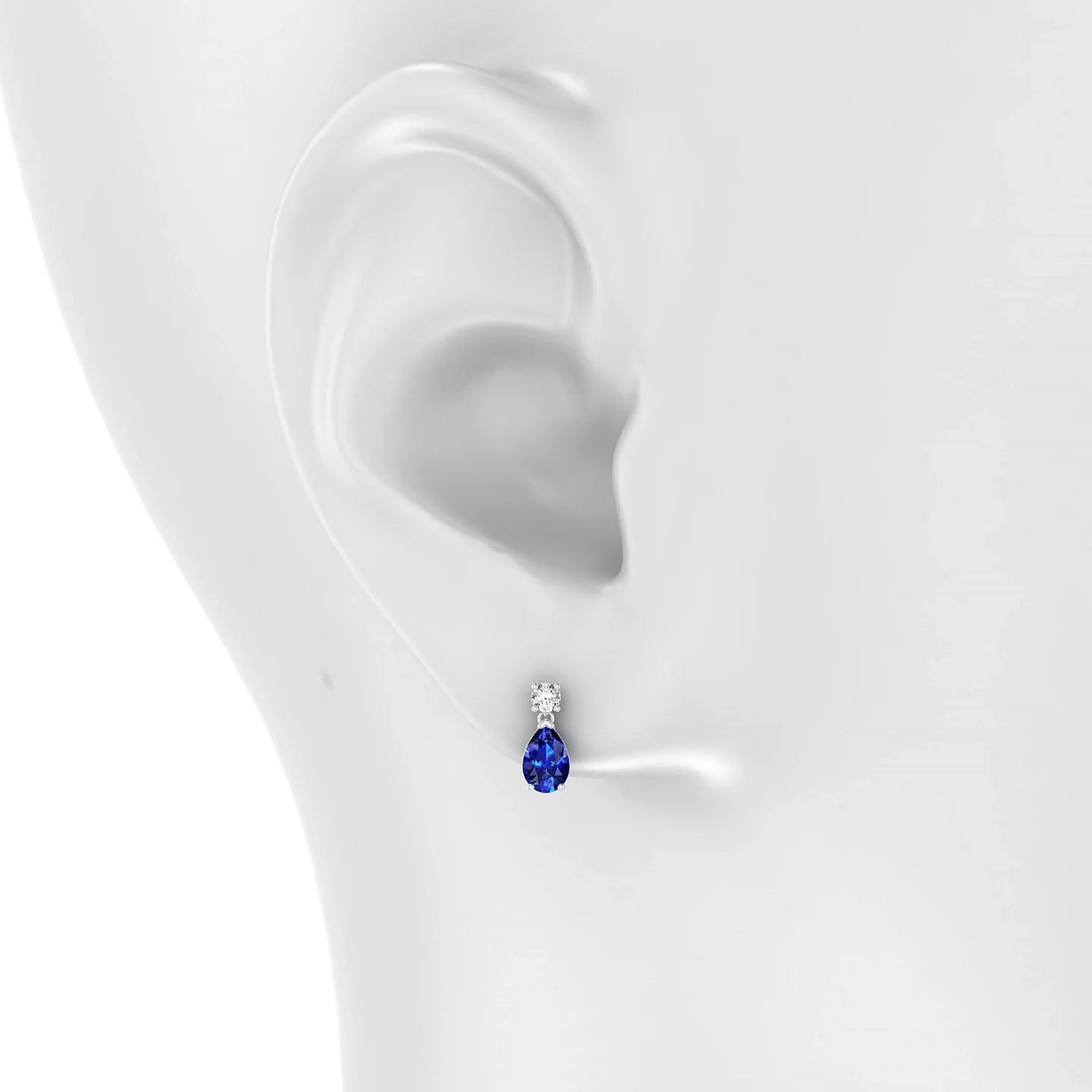 Flicker | 18k White Gold 6 x 4 mm Pear Sapphire Earrings