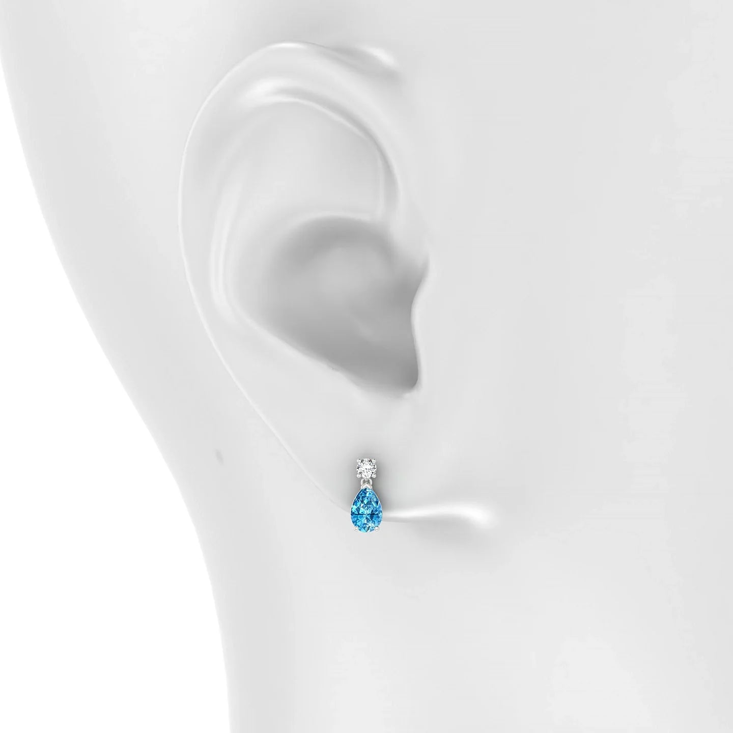 Flicker | 18k White Gold 6 x 4 mm Pear Topaz Earrings