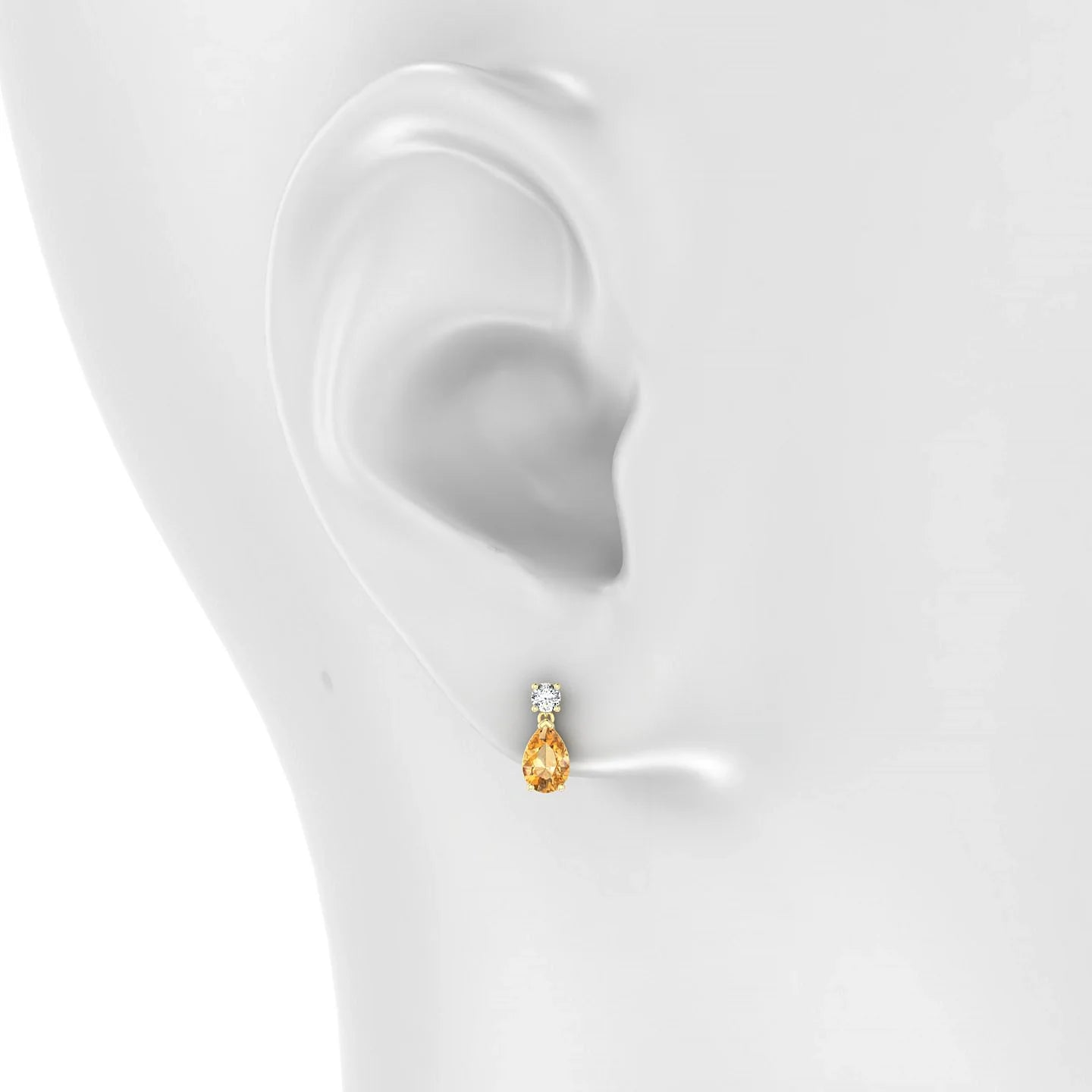 Flicker | 18k Yellow Gold 6 x 4 mm Pear Citrine Earrings