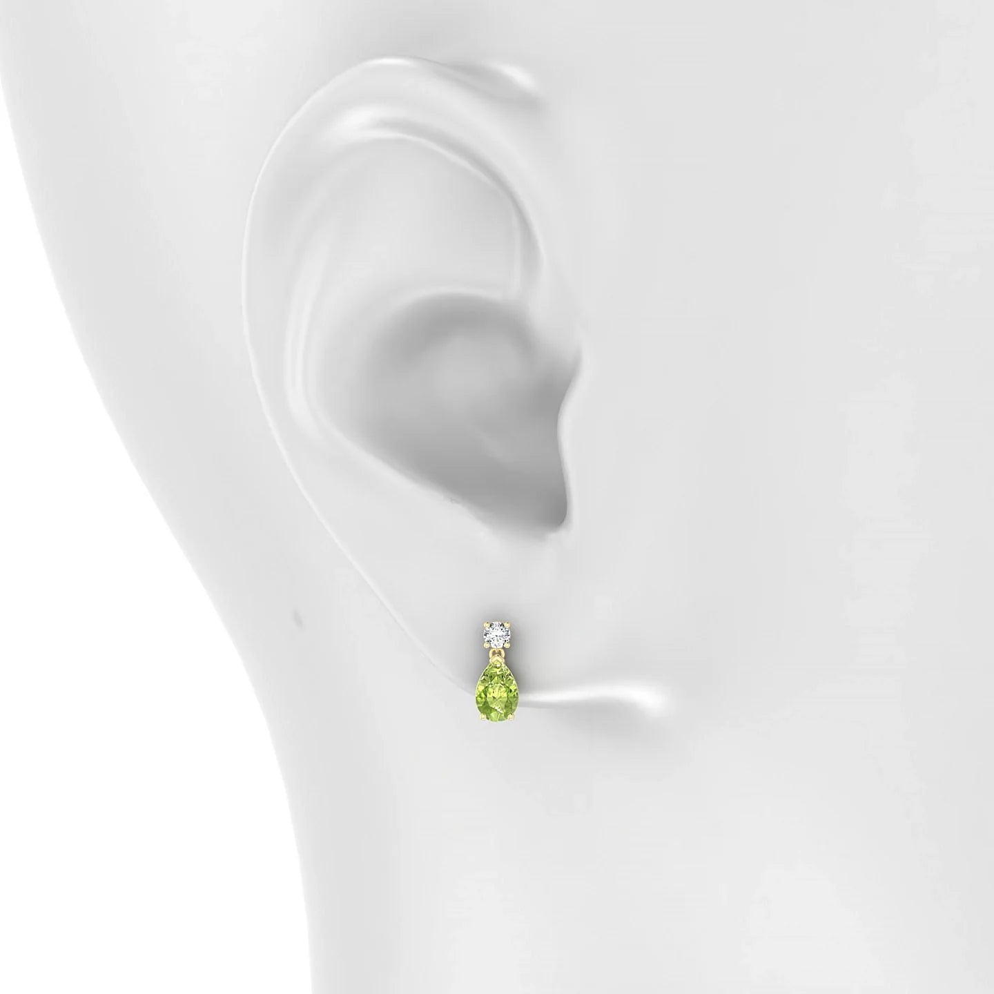 Flicker | 18k Yellow Gold 6 x 4 mm Pear Peridot Earrings