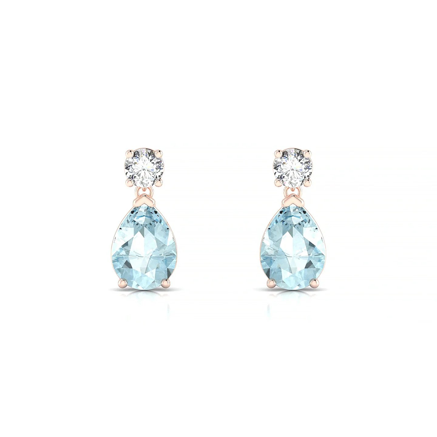 Flicker | 18k Rose Gold 7 x 5 mm Pear Aquamarine Earrings
