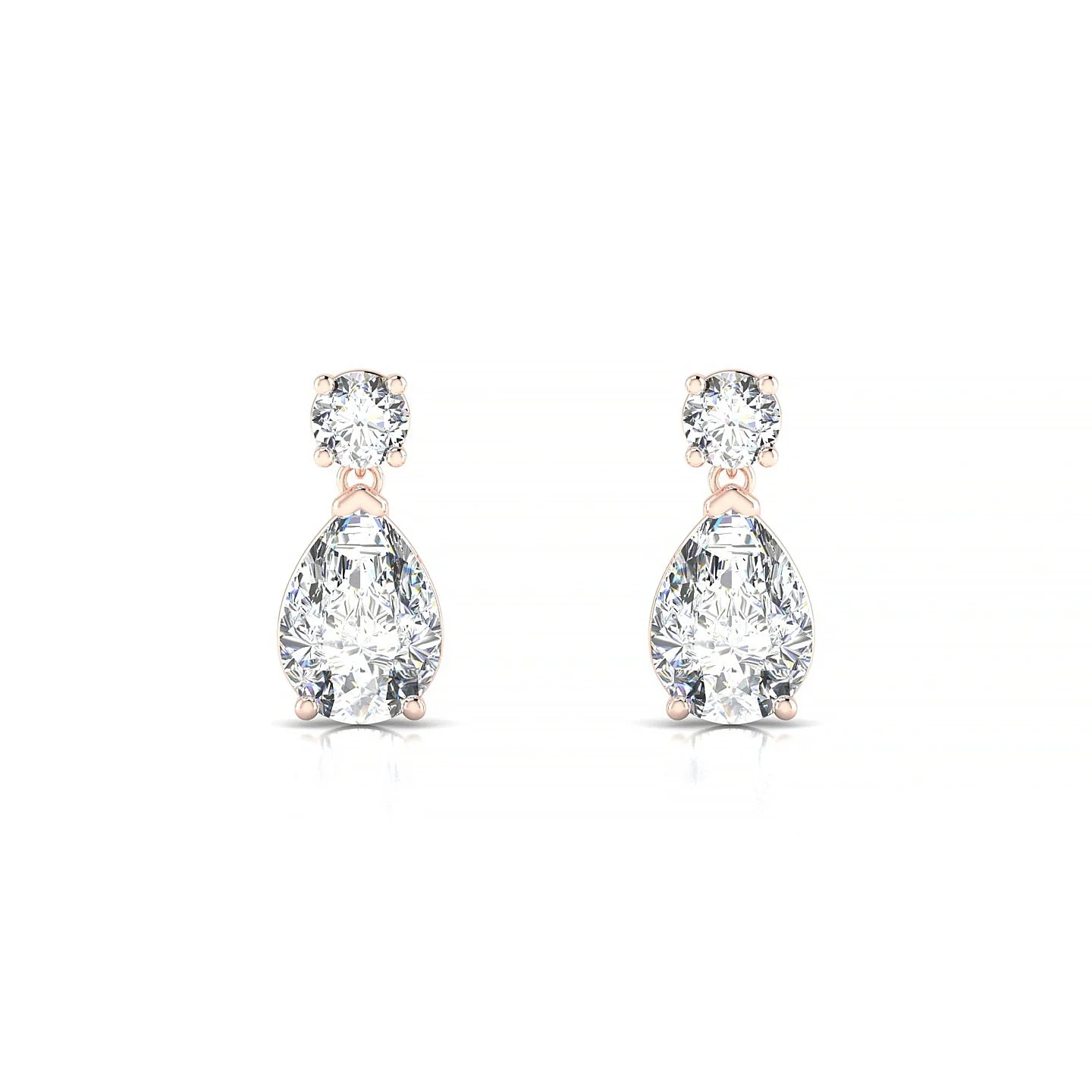 Flicker | 18k Rose Gold 7 x 5 mm Pear Diamond Earrings