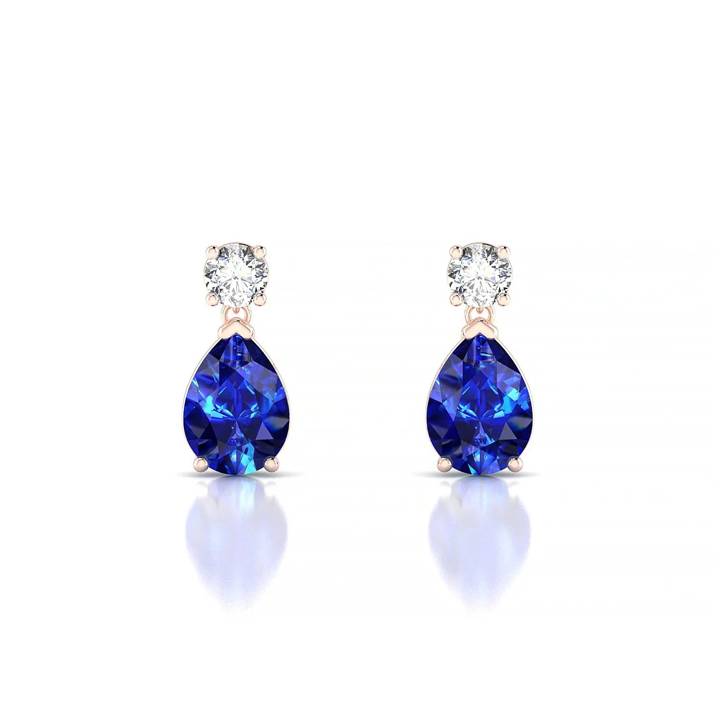 Flicker | 18k Rose Gold 7 x 5 mm Pear Sapphire Earrings