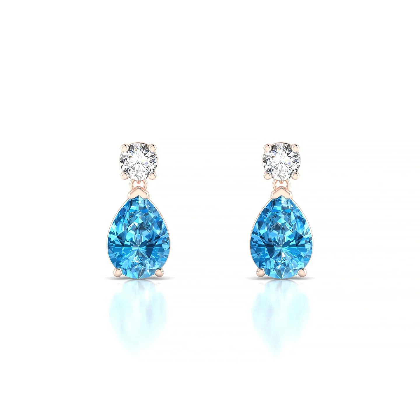 Flicker | 18k Rose Gold 7 x 5 mm Pear Topaz Earrings