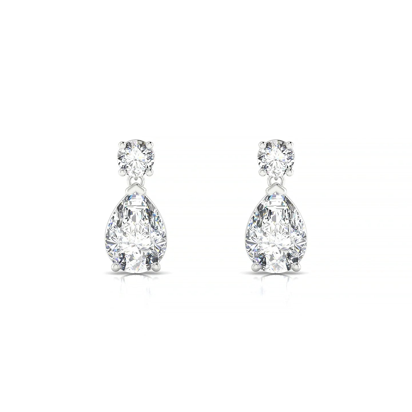 Flicker | 18k White Gold 7 x 5 mm Pear Diamond Earrings