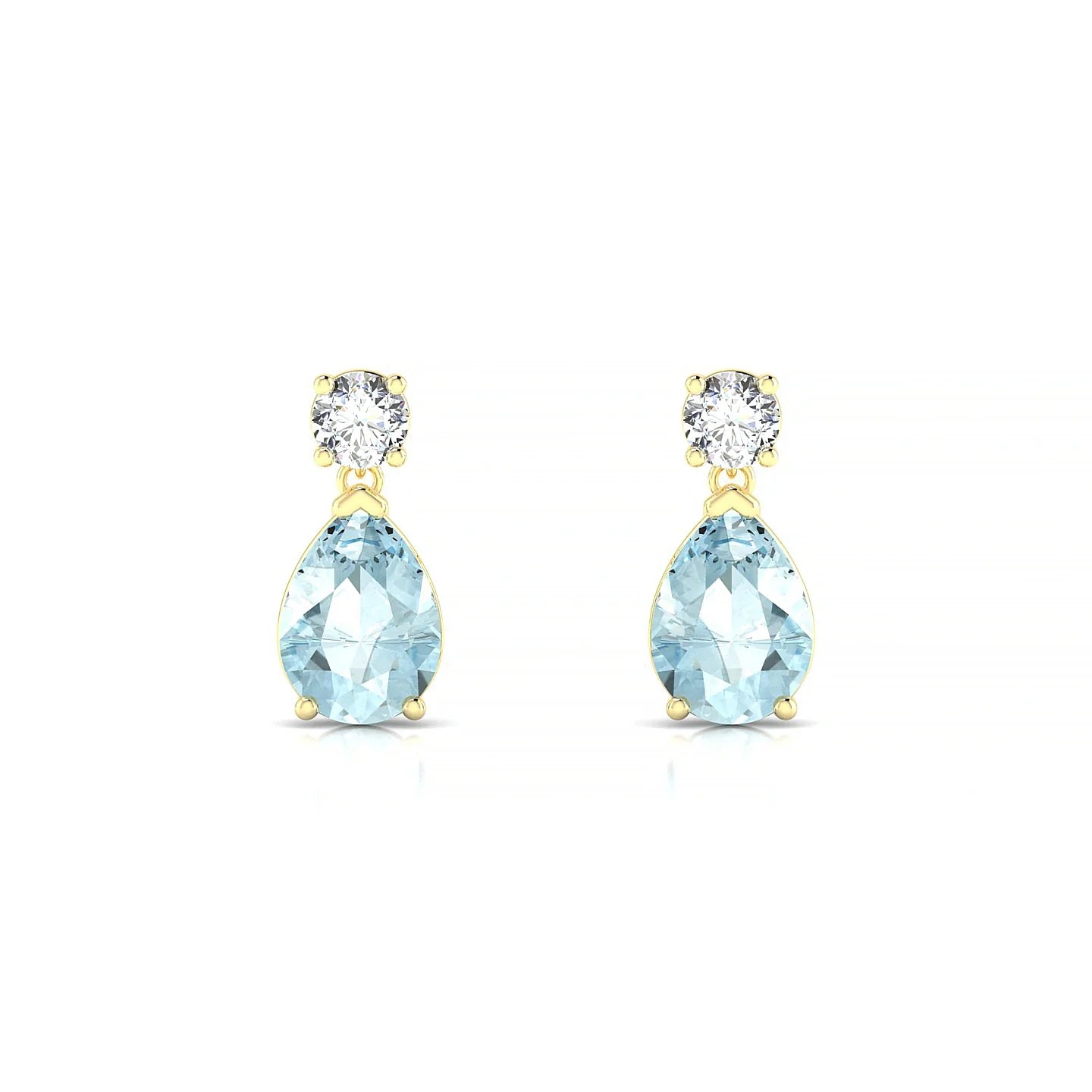 Flicker | 18k Yellow Gold 7 x 5 mm Pear Aquamarine Earrings