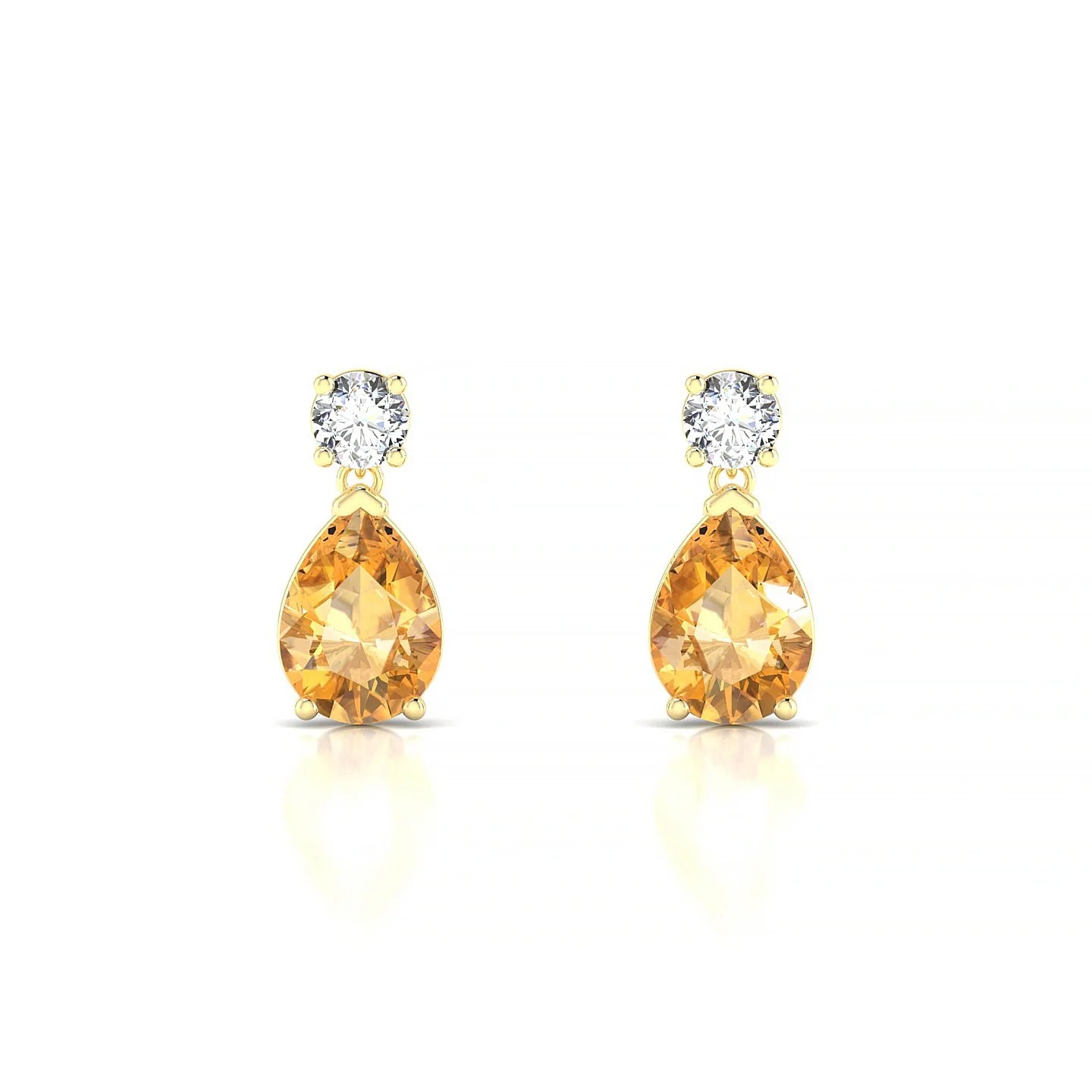 Flicker | 18k Yellow Gold 7 x 5 mm Pear Citrine Earrings