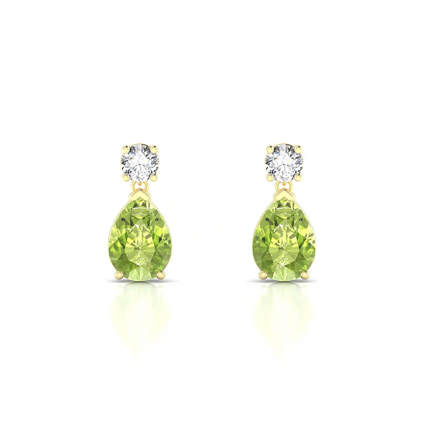 Flicker | 18k Yellow Gold 7 x 5 mm Pear Peridot Earrings