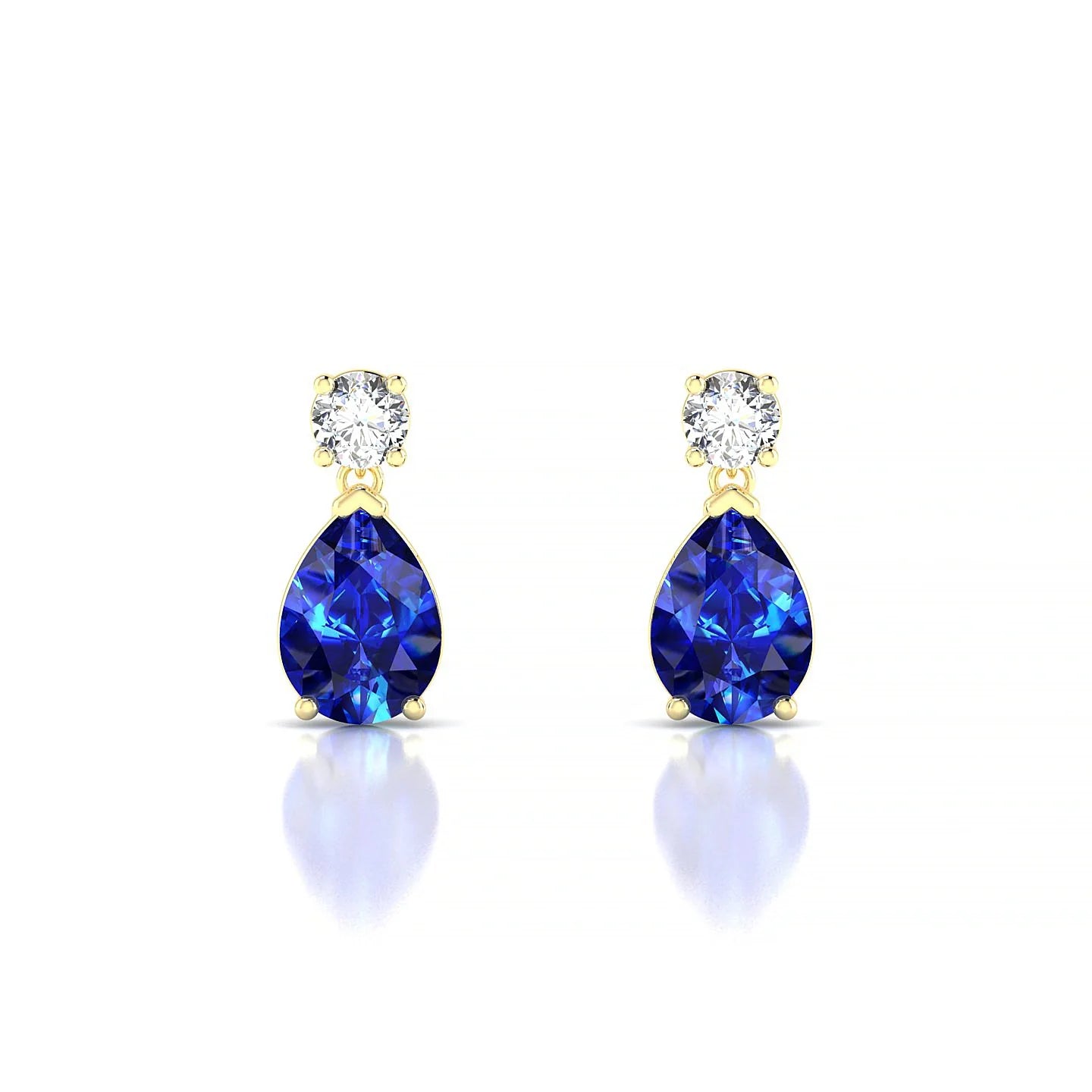 Flicker | 18k Yellow Gold 7 x 5 mm Pear Sapphire Earrings