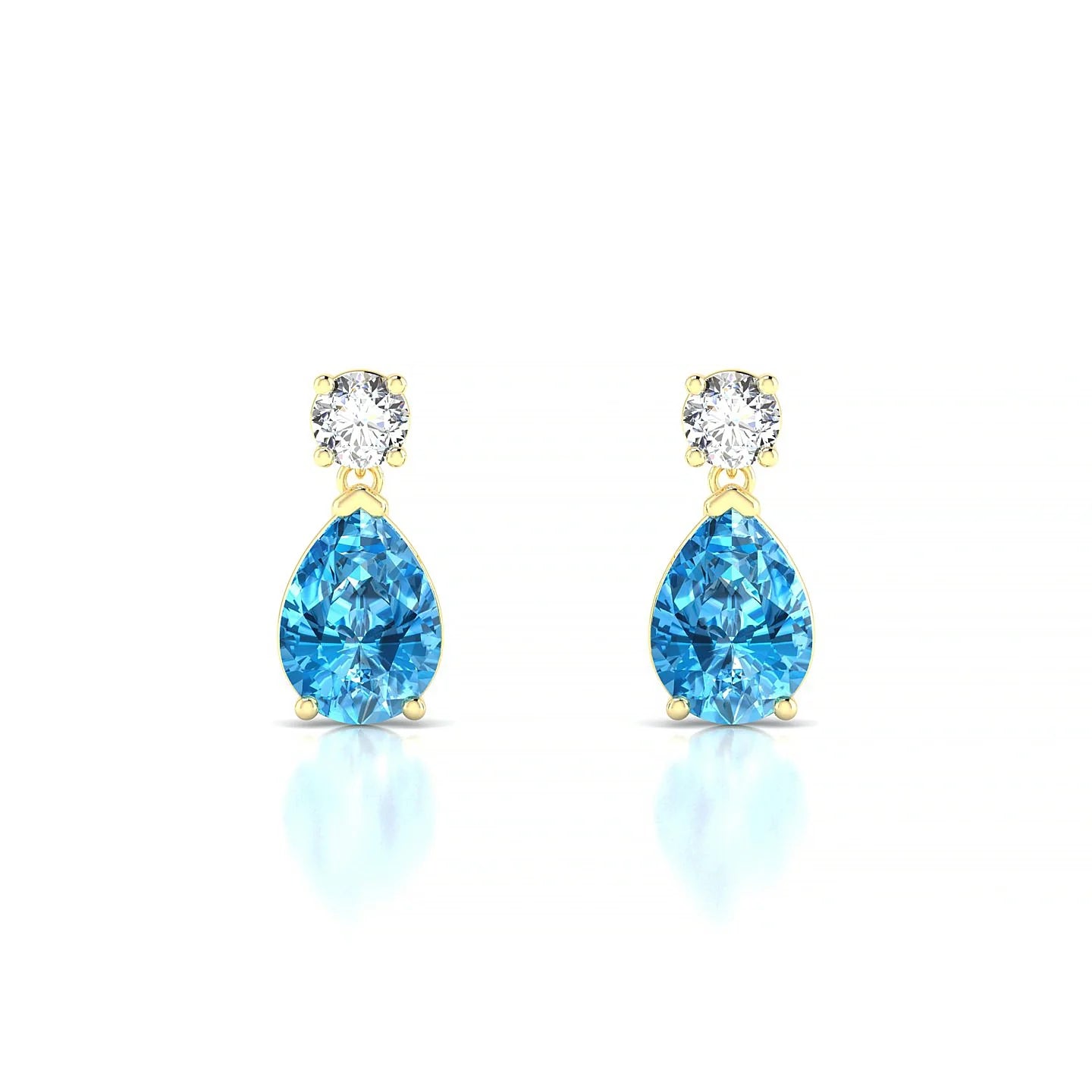 Flicker | 18k Yellow Gold 7 x 5 mm Pear Topaz Earrings