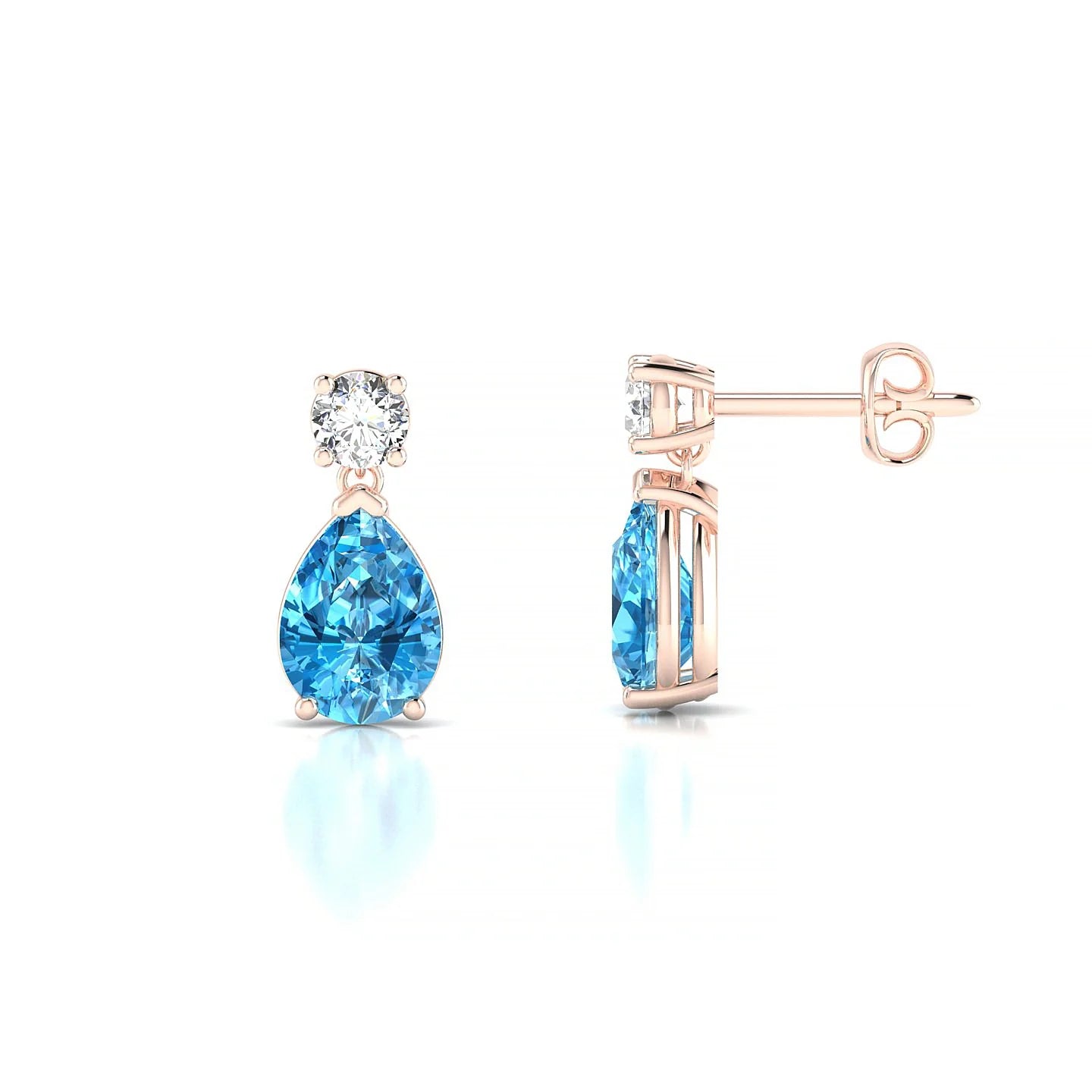 Flicker | 18k Rose Gold 7 x 5 mm Pear Topaz Earrings